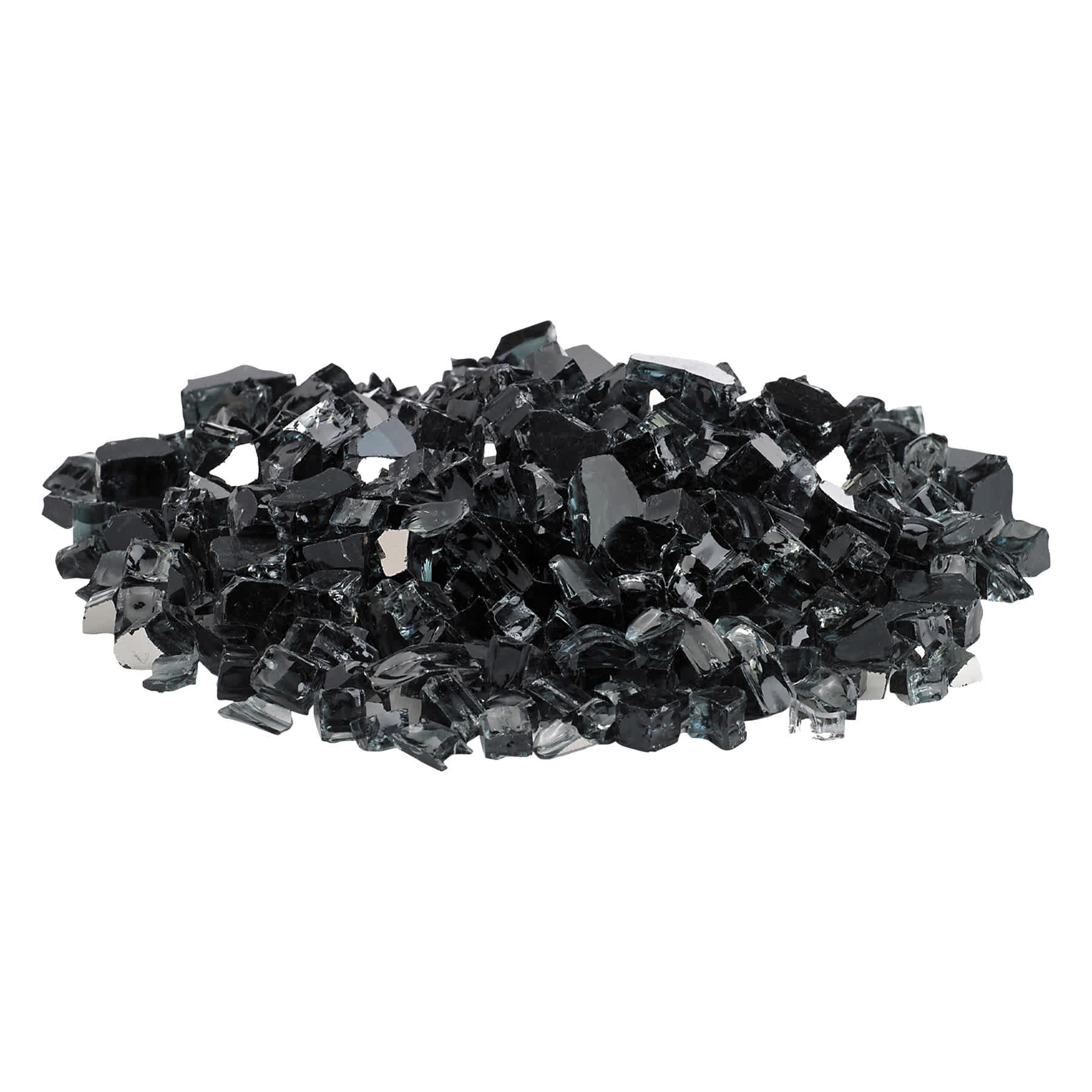 Black Thick Reflective Fire Glass, 5.5"