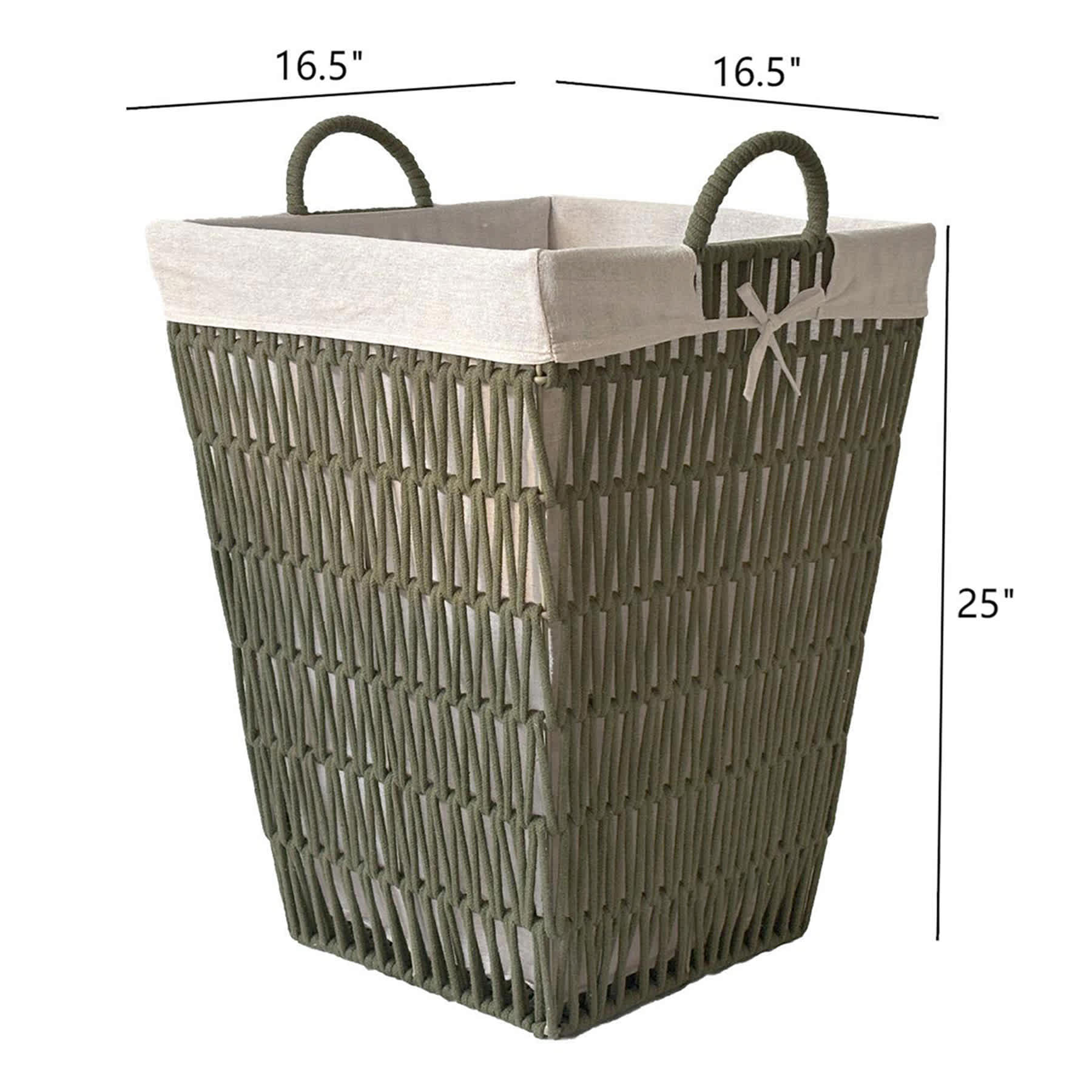 Polyester Rope Laundry Hamper, Sage