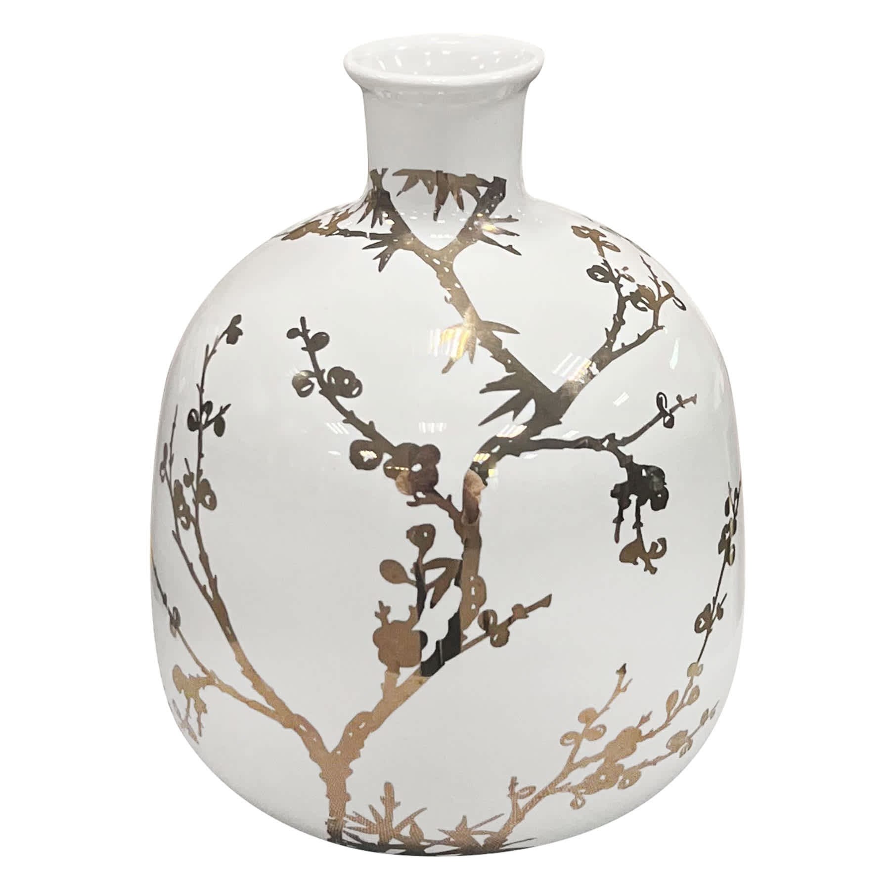Providence Gold Decal Ceramic Vase, 6"