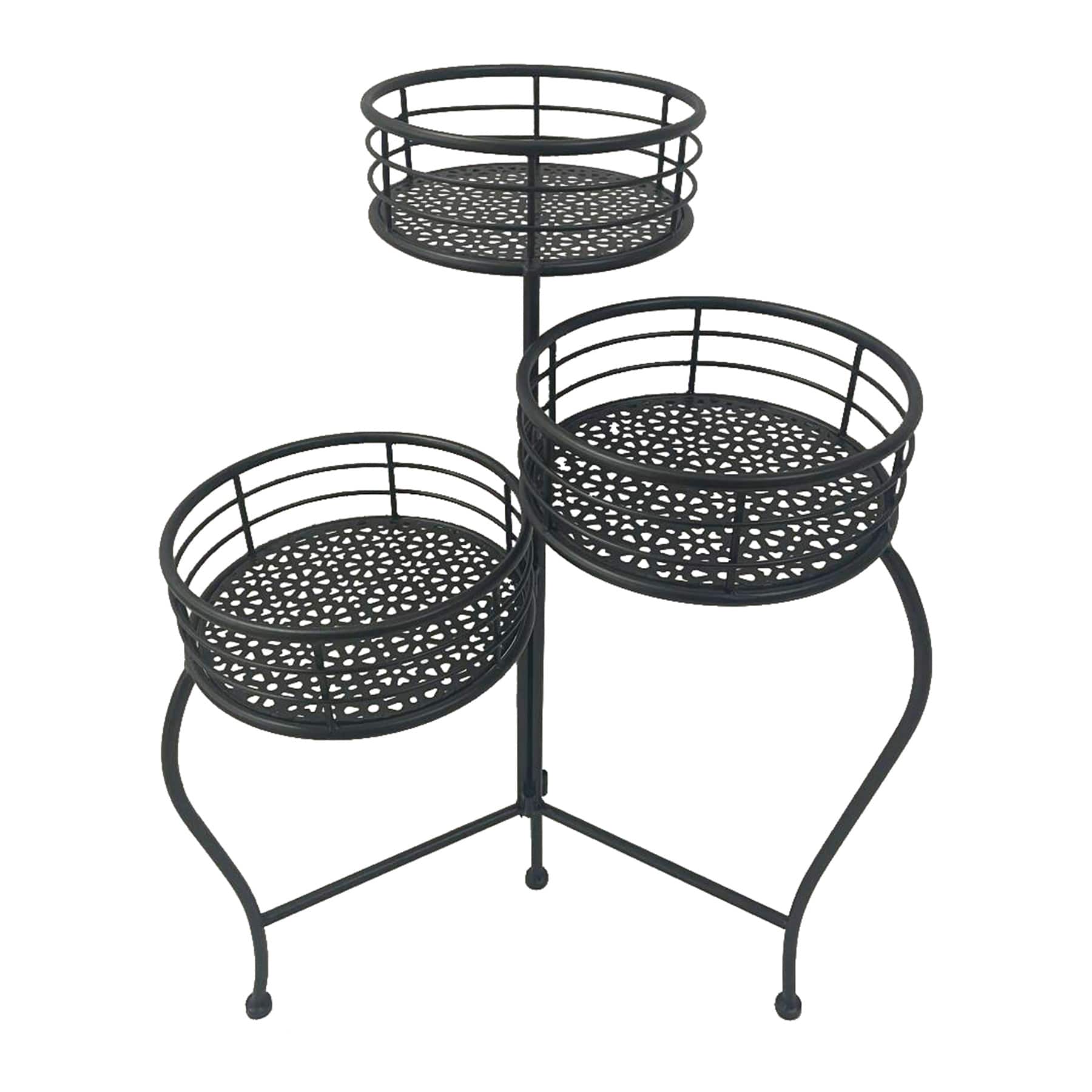 3 Tier Metal Plant Stand Black