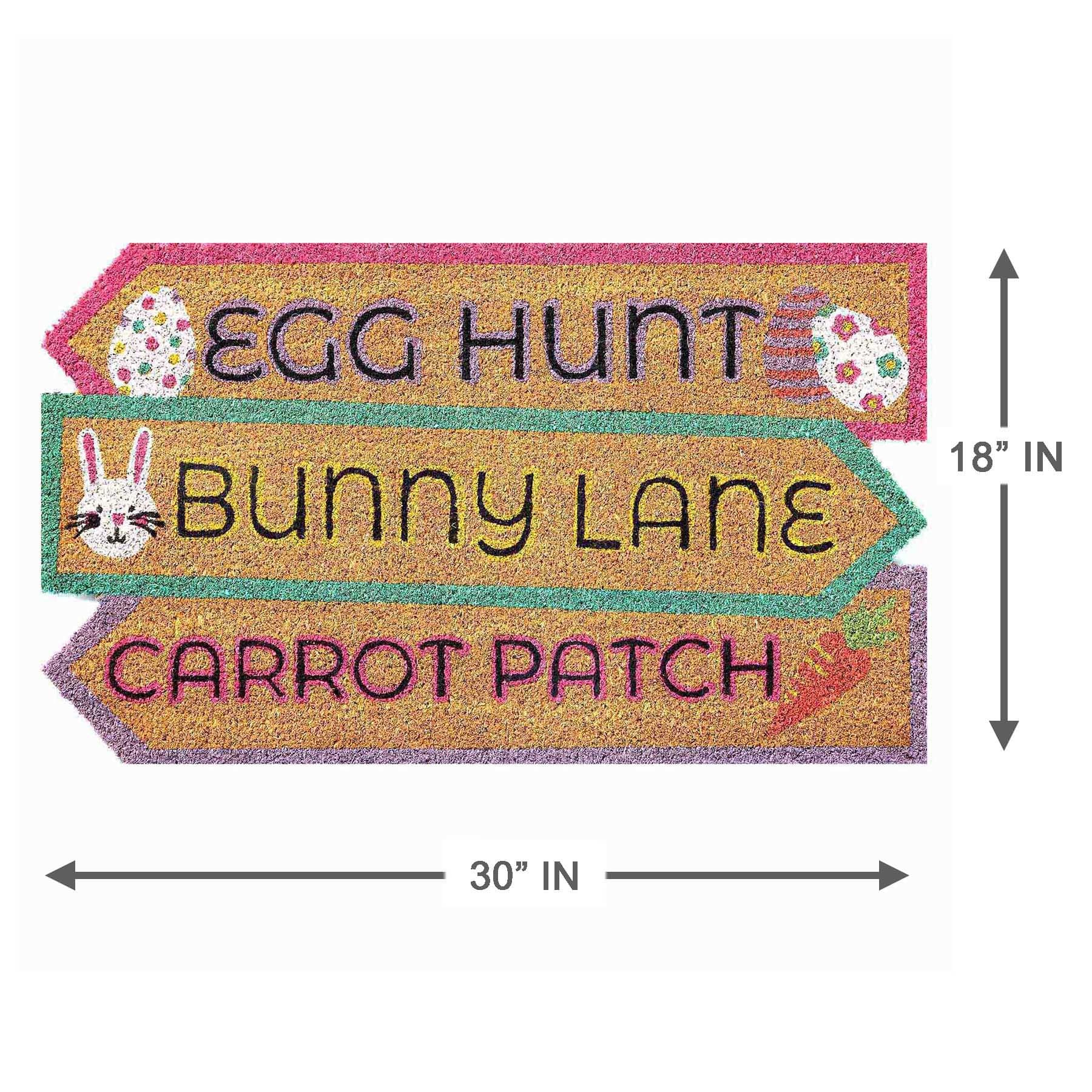 Easter Wayfinding Sign Shaped Coir Mat, 18x30
