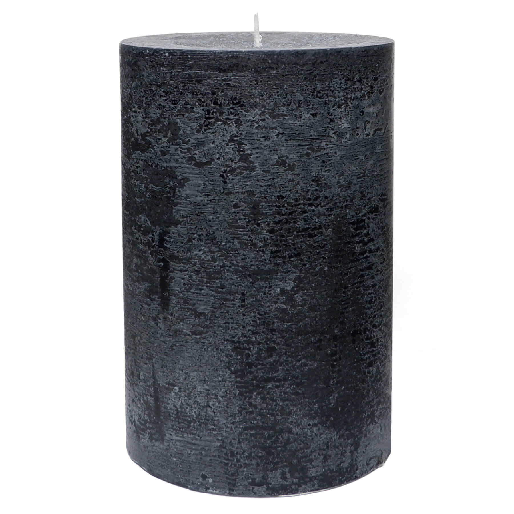 Honeybloom Black Unscented Pillar Candle, 4x6