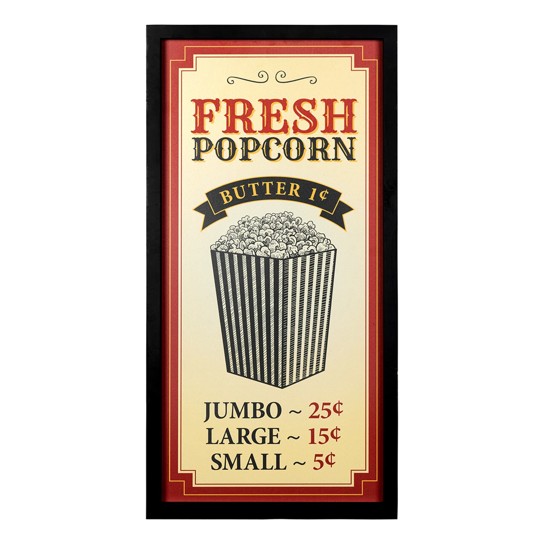 Fresh Popcorn Movie Wall Decor, 12x24