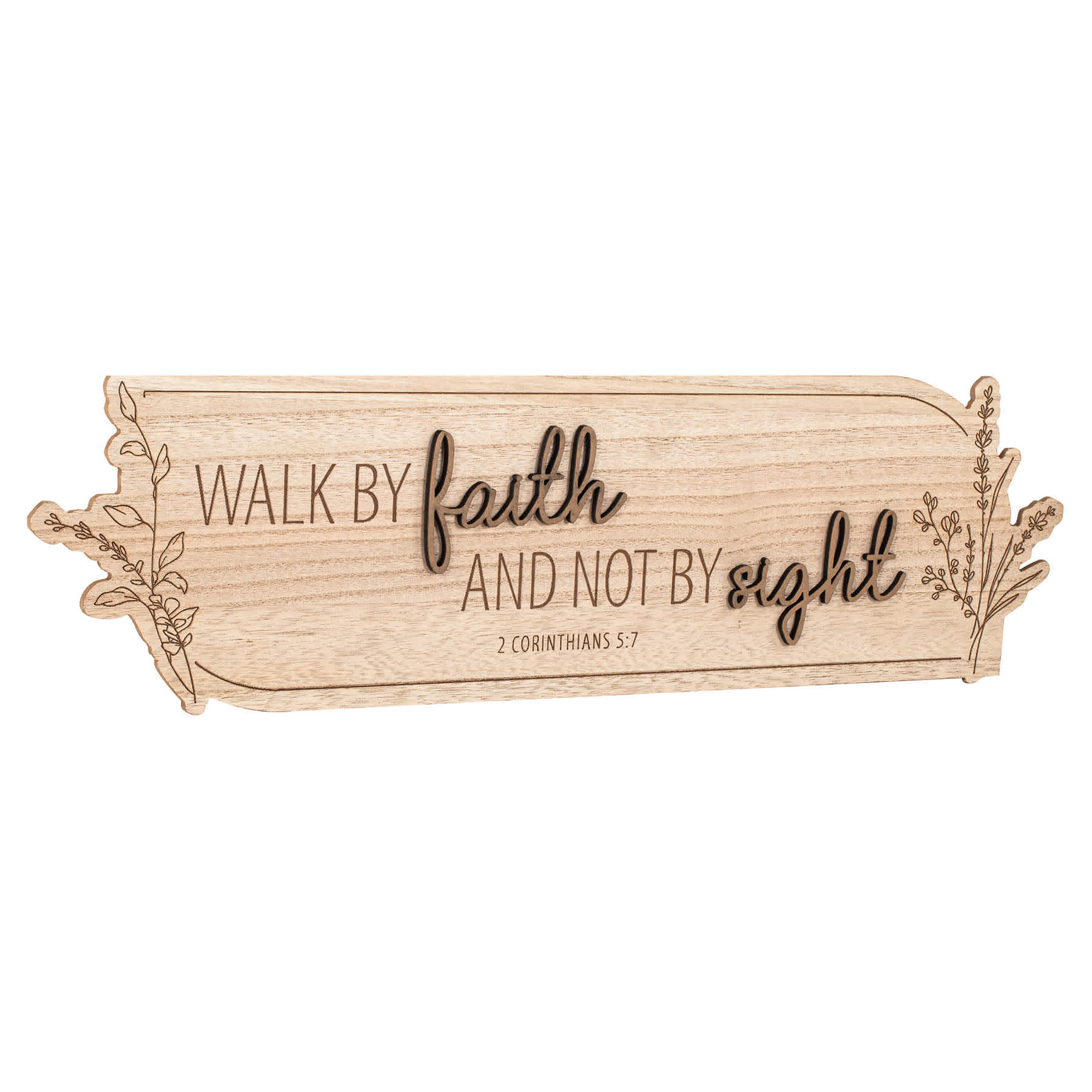 Walk By Faith Wooden Wall Art, 24x7