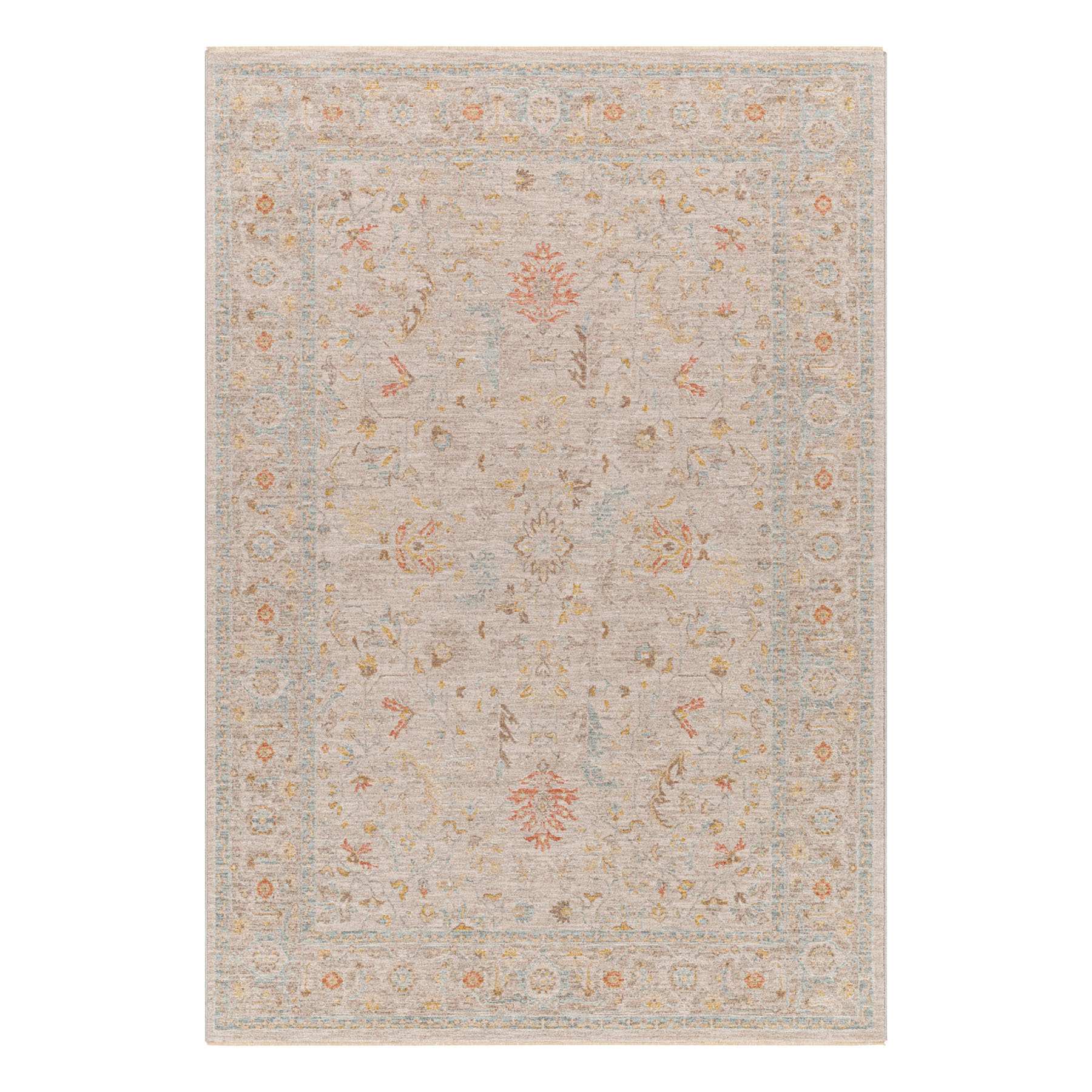 (A513) Honeybloom Avant Garde Taupe Floral Accent Rug, 2x4