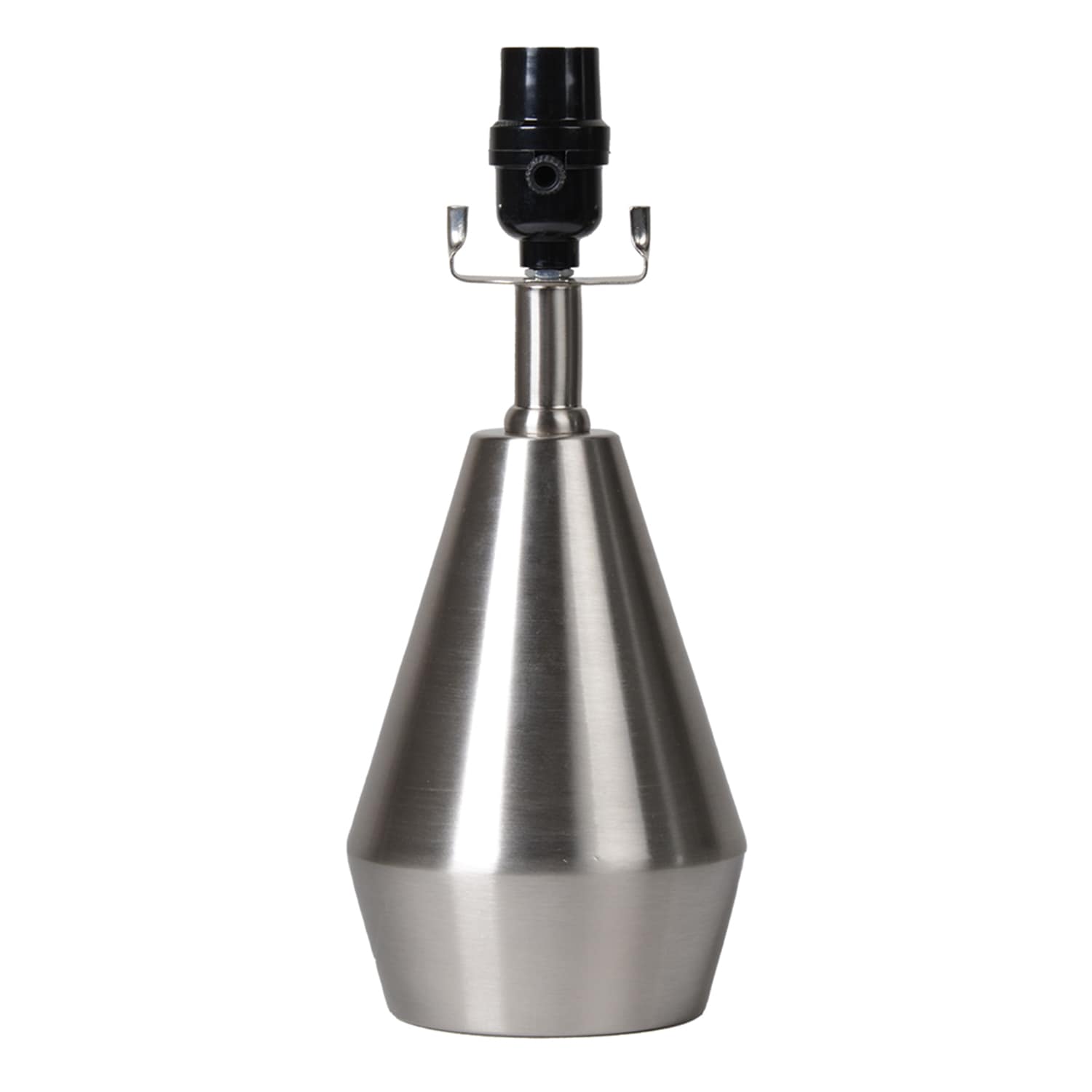 Silver Metal Mini Tapered Cone Small Lamp Base, 12.5"
