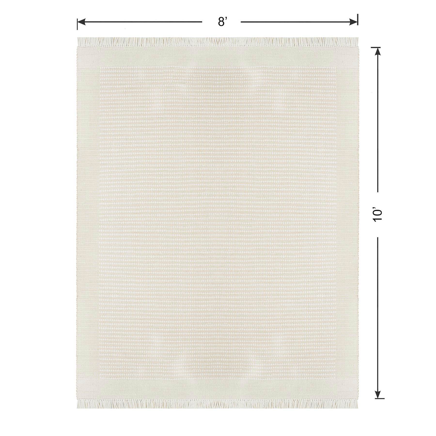 (B818) Honeybloom Newton Ivory Flatweave Area Rug, 8x10
