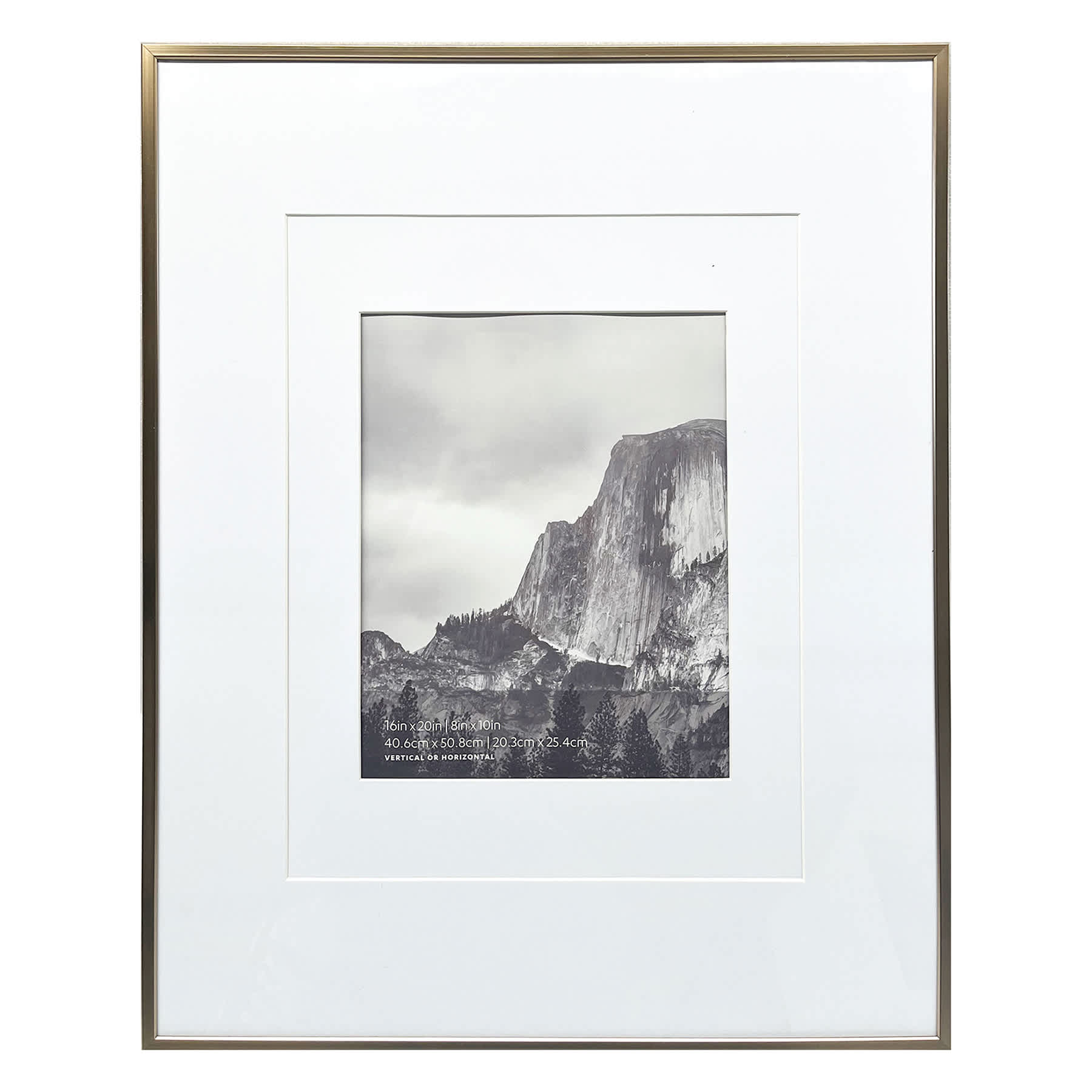 16x20 Champagne Thin Matted to 8x10 Wall Frame