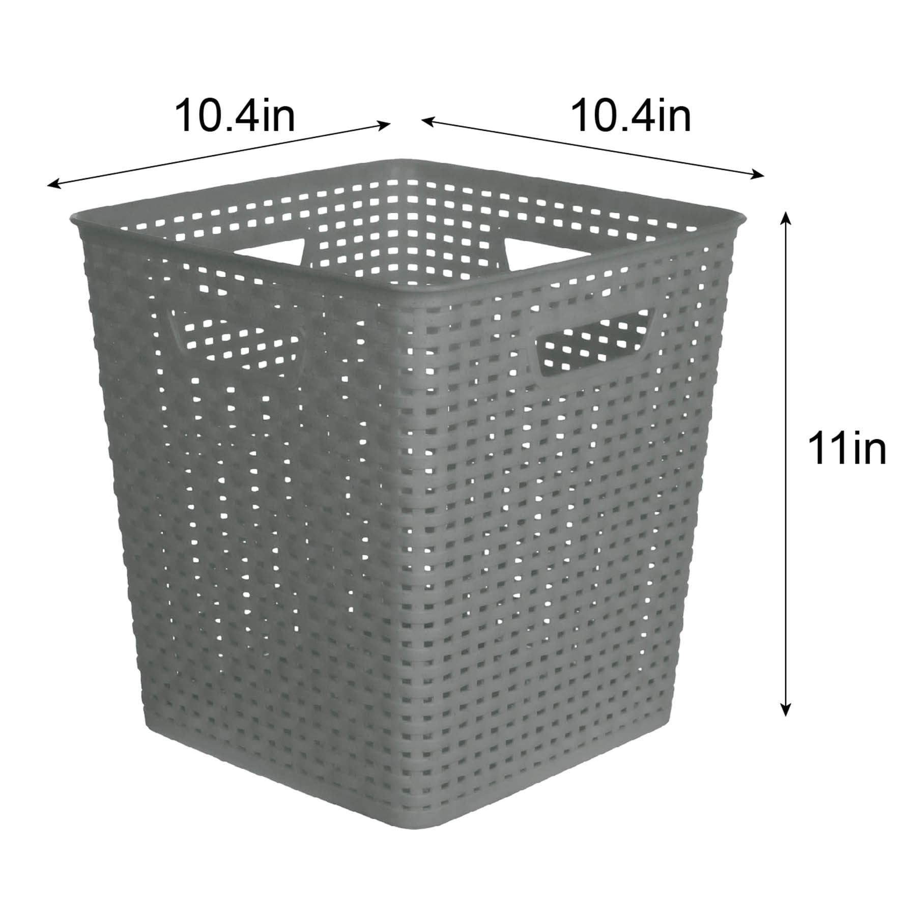 Square Crossover Weave Storage Basket, Neutral Grey