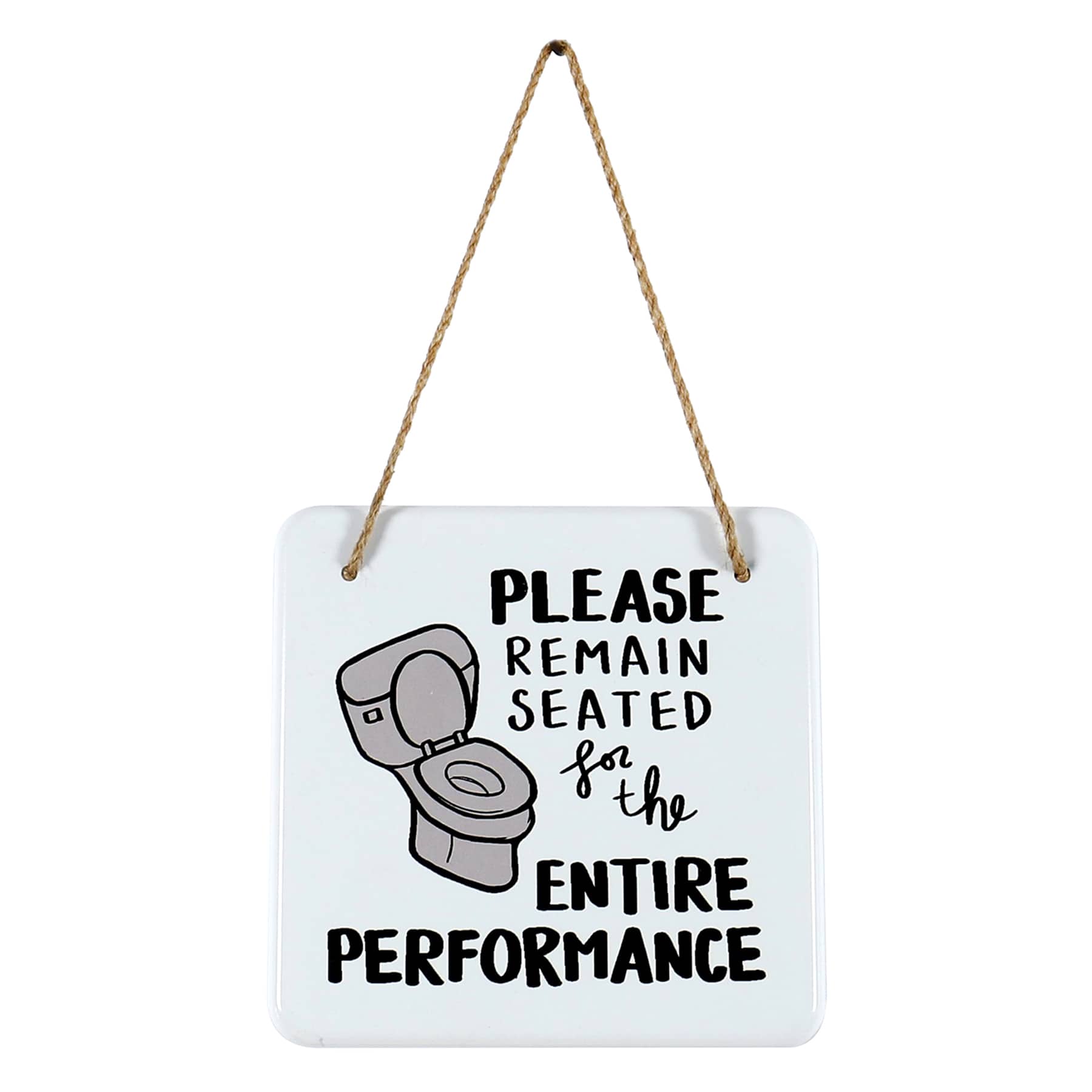 Please Remain Seated Bathroom Wall Decor, 8"