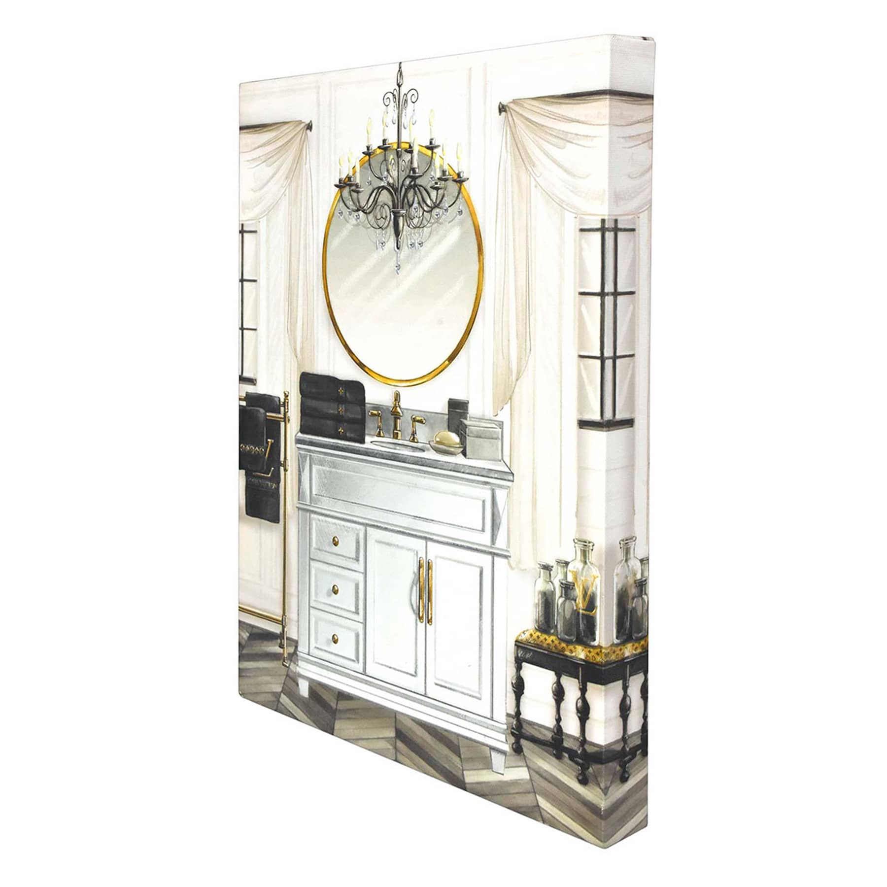 Chandelier Bath Canvas Wall Art, 11x14