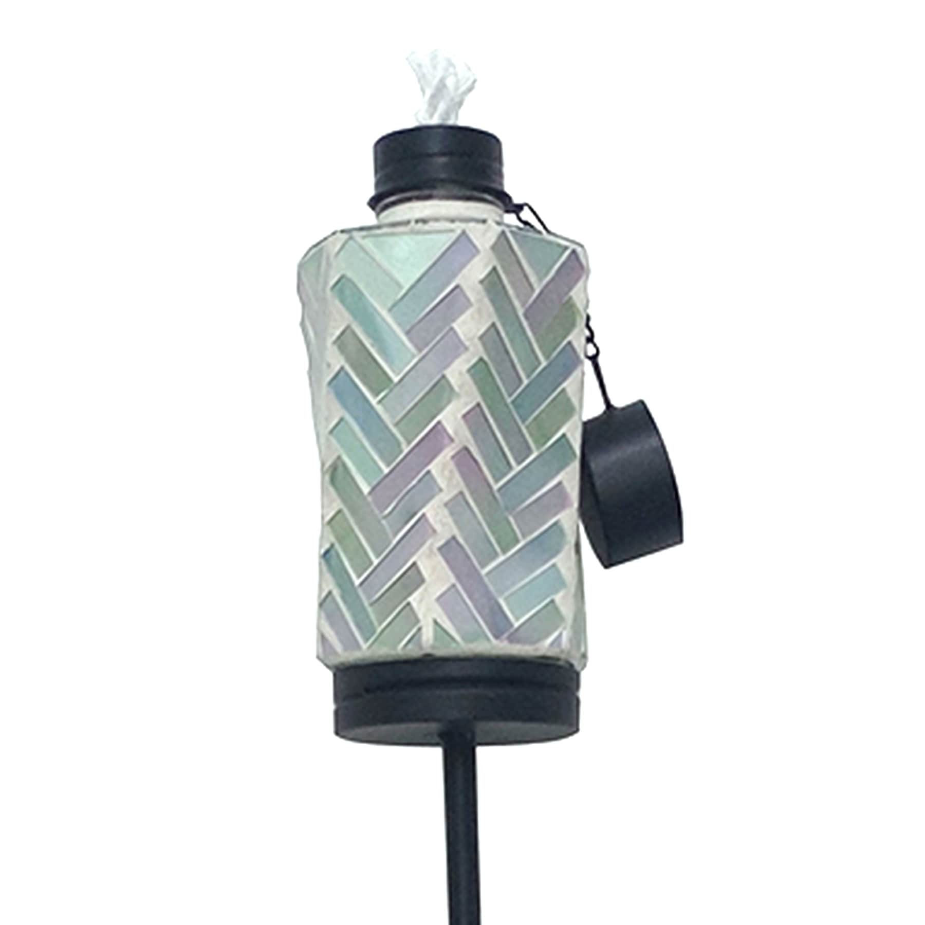 Blue Mosaic Ground Garden Torch, 61"