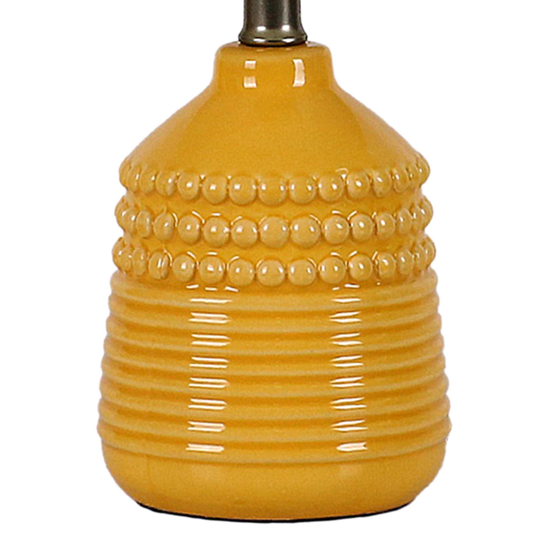 Honeybloom Yellow Dot Ceramic Mini Table Lamp with Shade, 12"