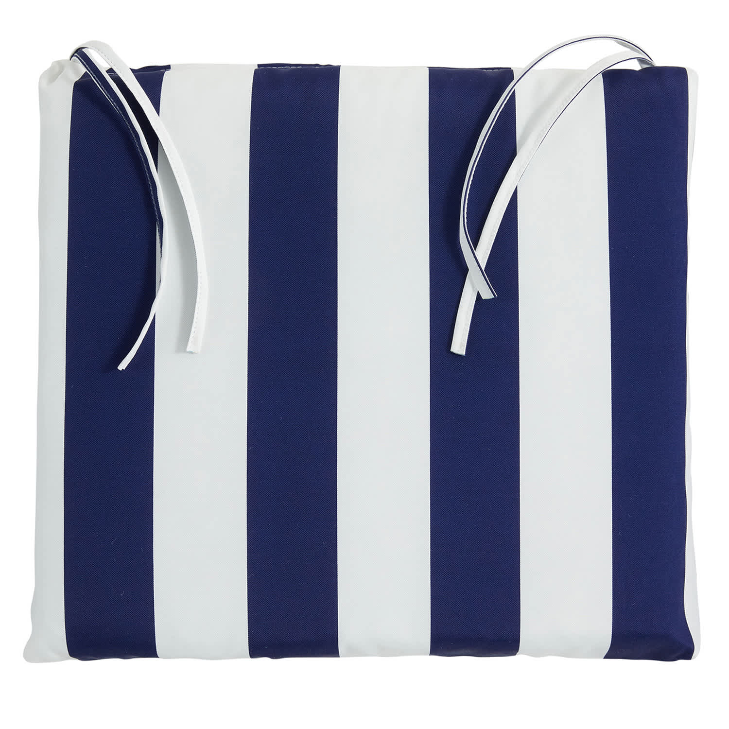 Providence Navy Blue Awning Stripe Outdoor Square Seat Cushion