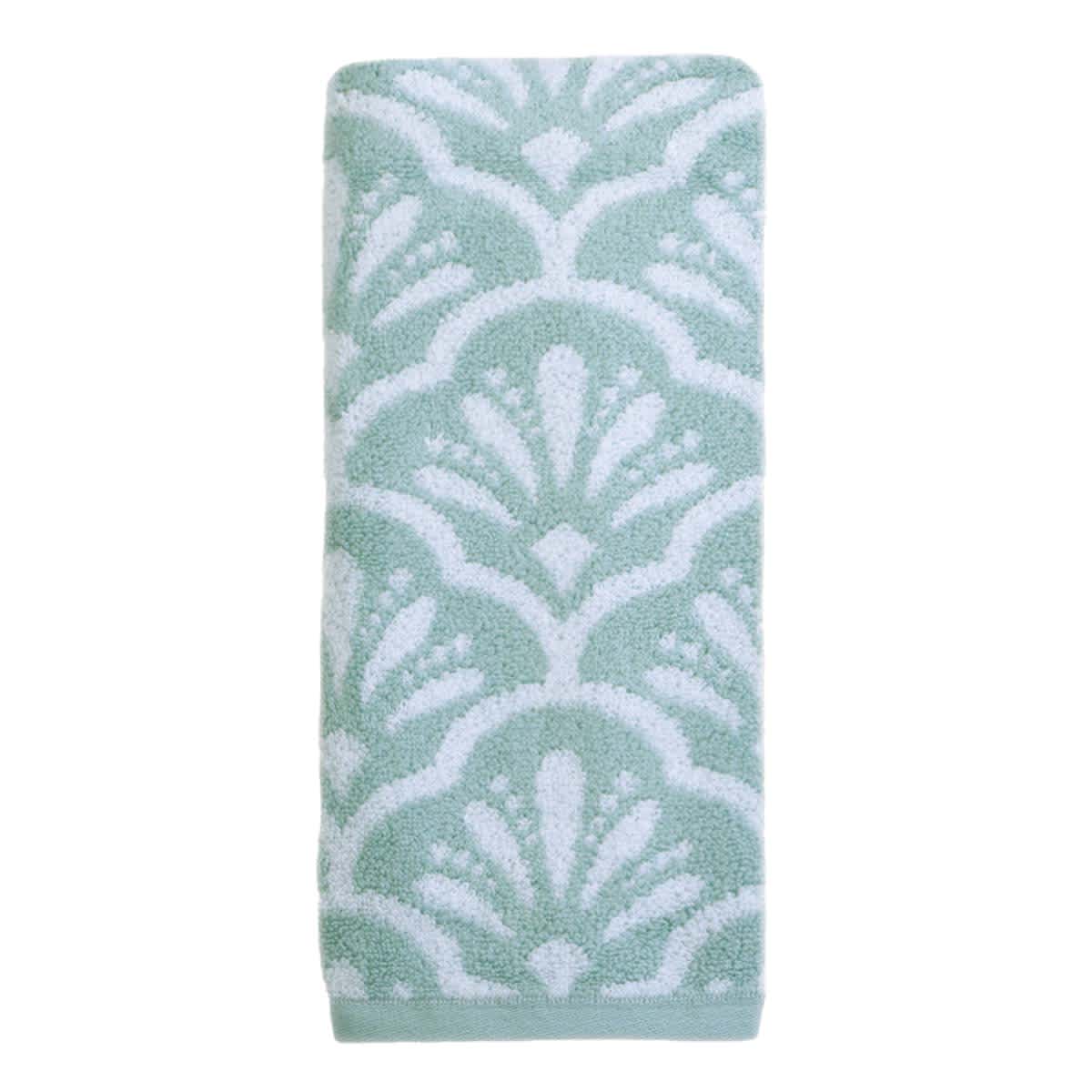 Providence Luxury Jacquard Sea Green Hand Towel, 16x28