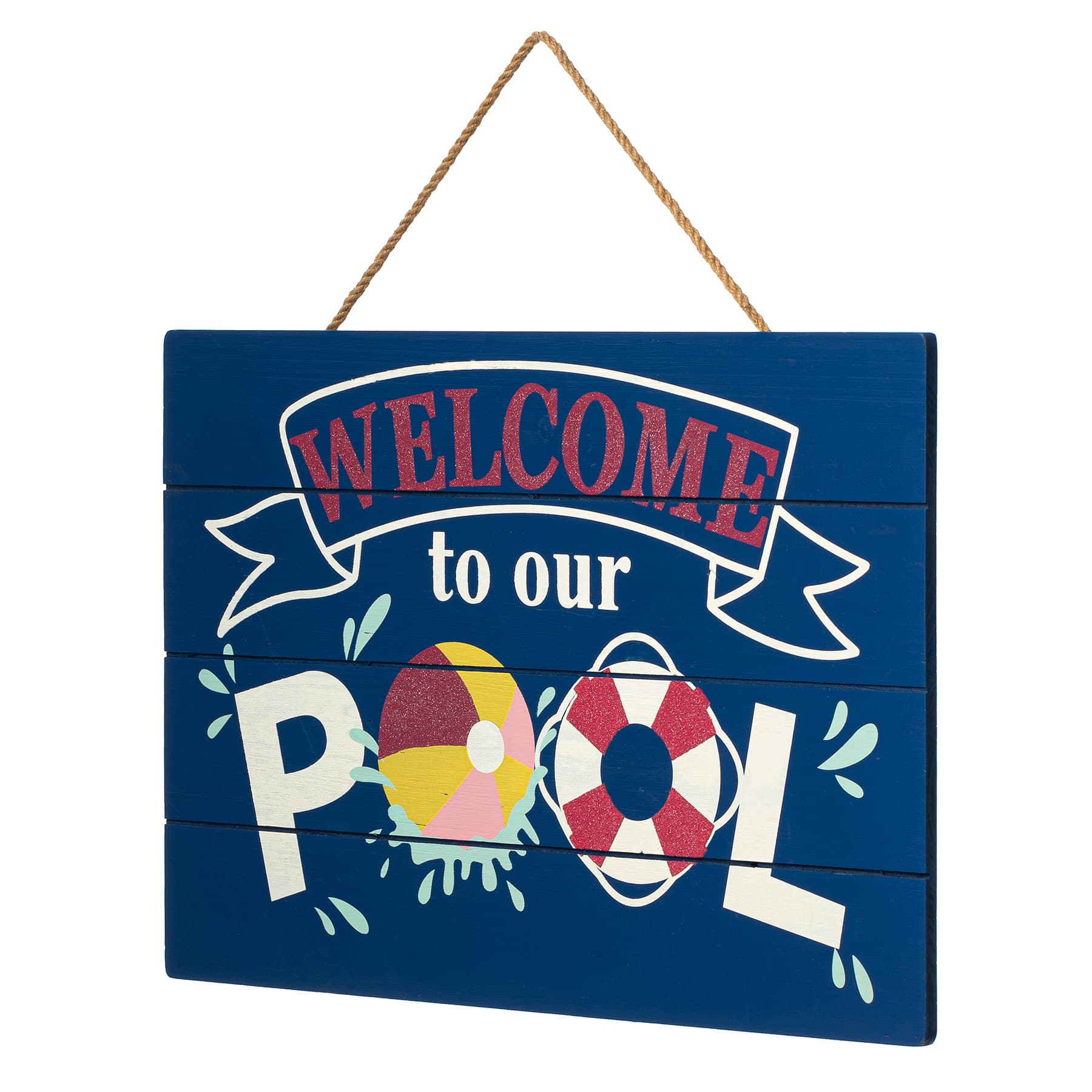 Welcome to Our Pool Slotted Outdoor Wall Decor, 20"