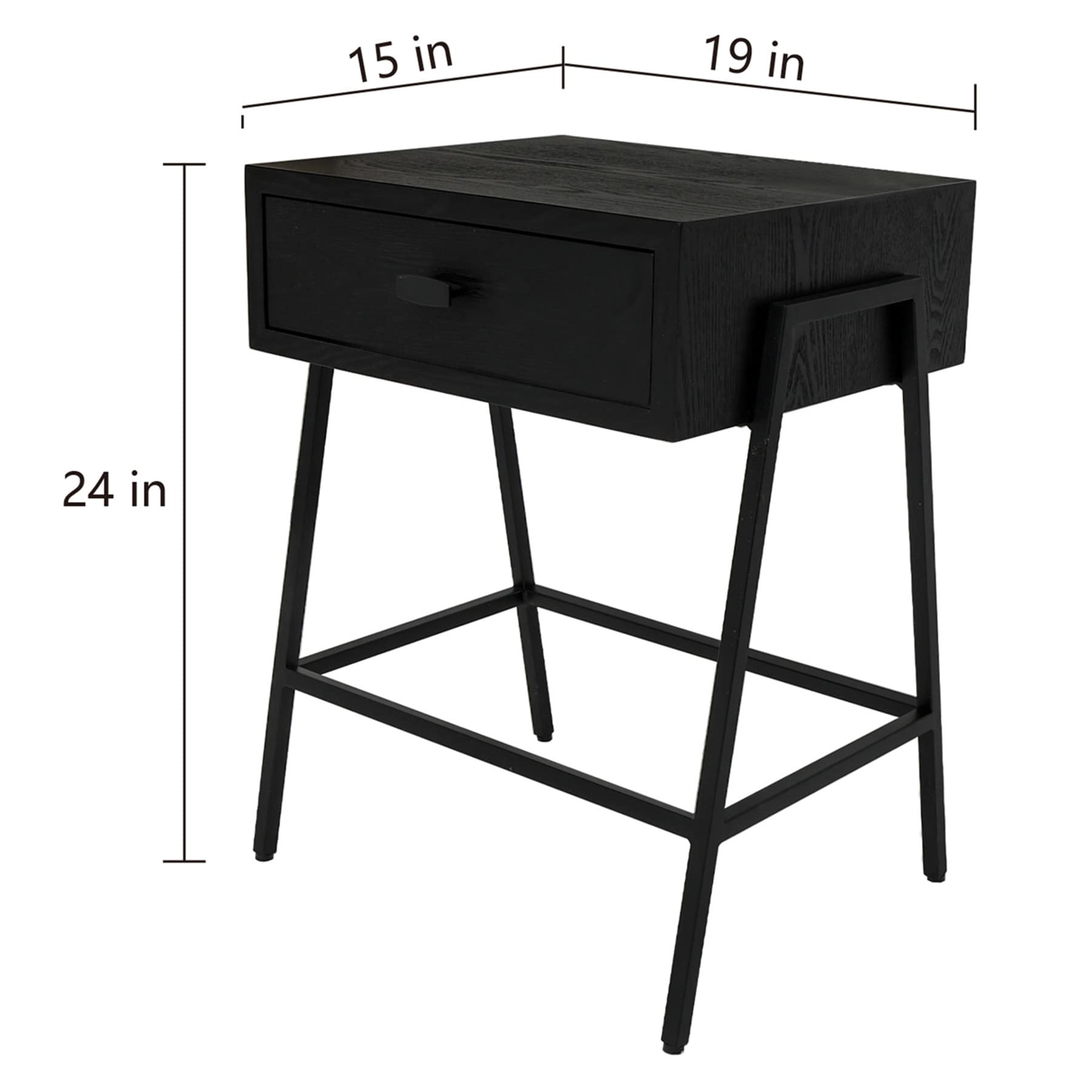 Harmon Wood & Metal Accent Table, Black