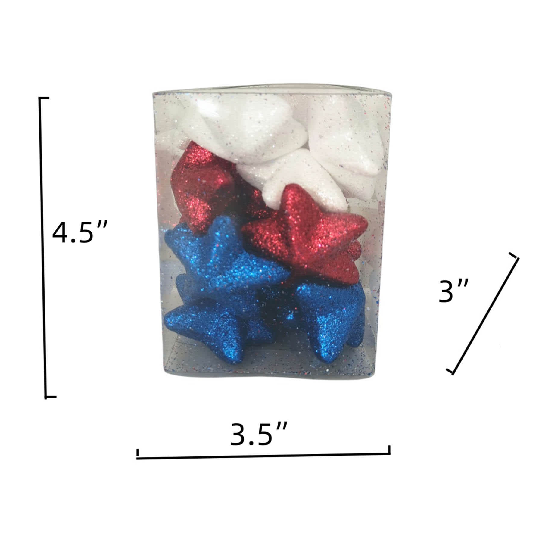 Sunny Club 18-Count Patriotic Glittered Star Bowl Filler
