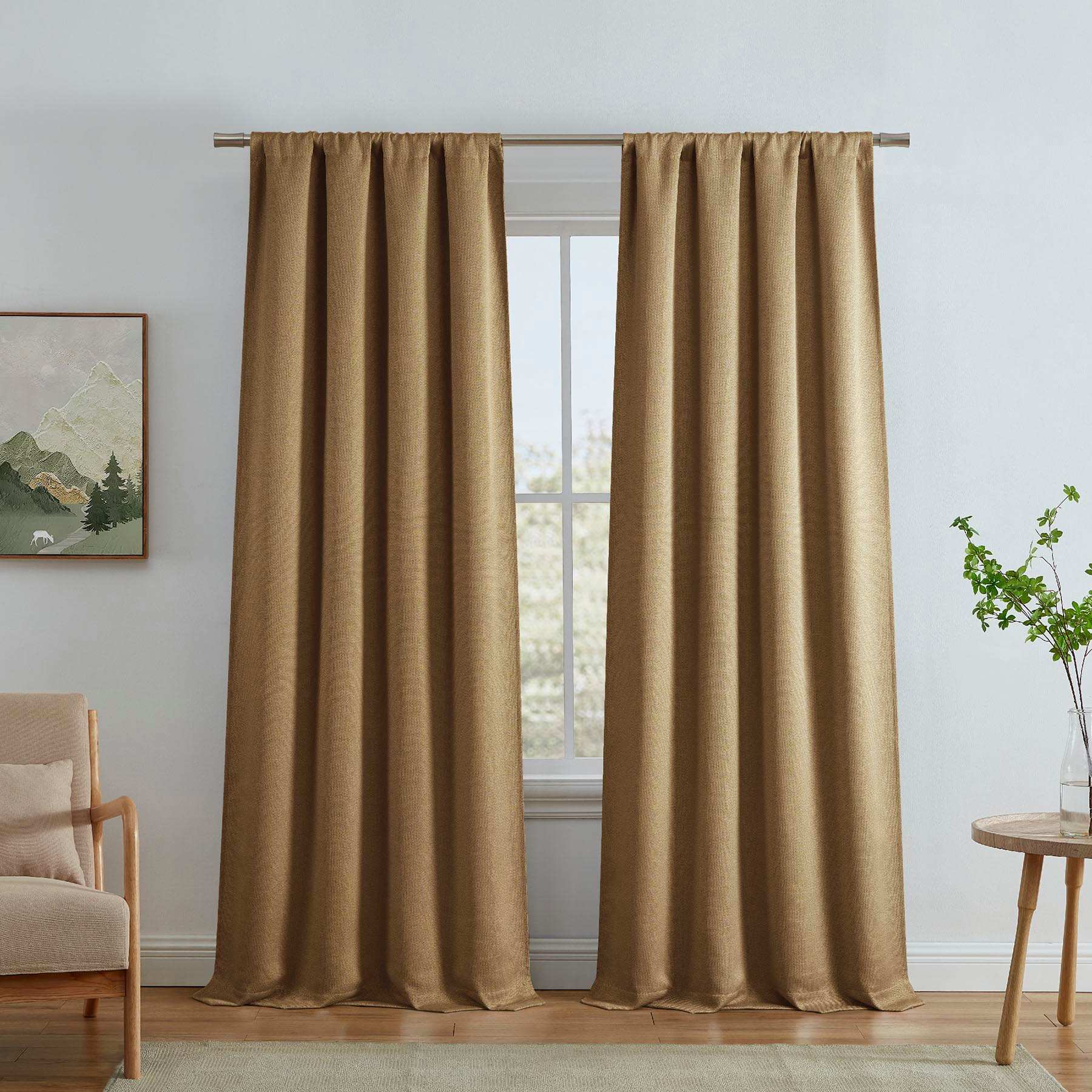 Faye Jojoba Thermal Weave Room Darkening Curtain Panel, 84"