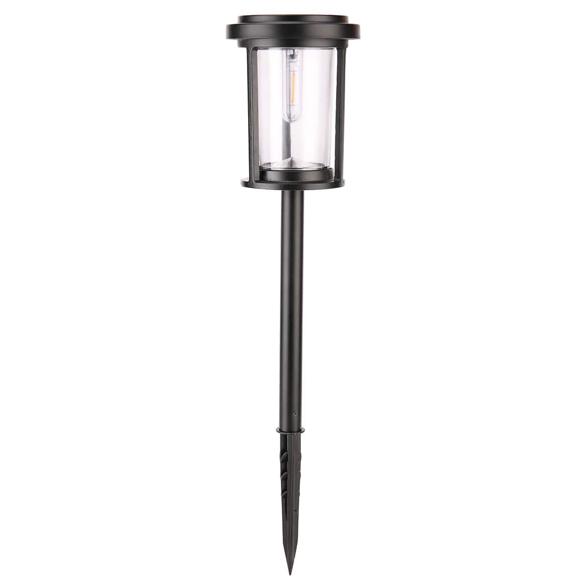 4-Pack 15-Lumen Solar Filament Bulb Black Pathway Lights