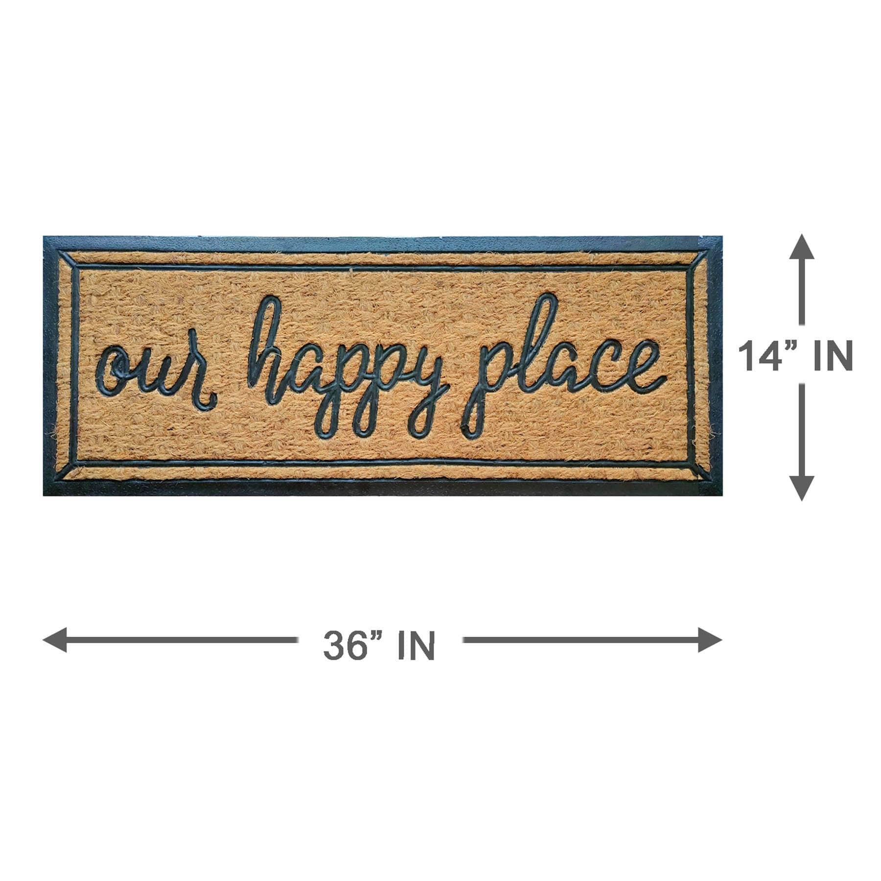 Mansion Our Happy Place Coir Mat, 14x36