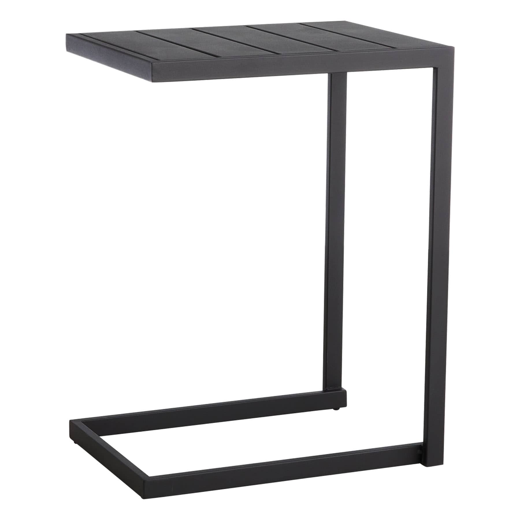 Grammercy Steel Slat Patio C-Table, Black
