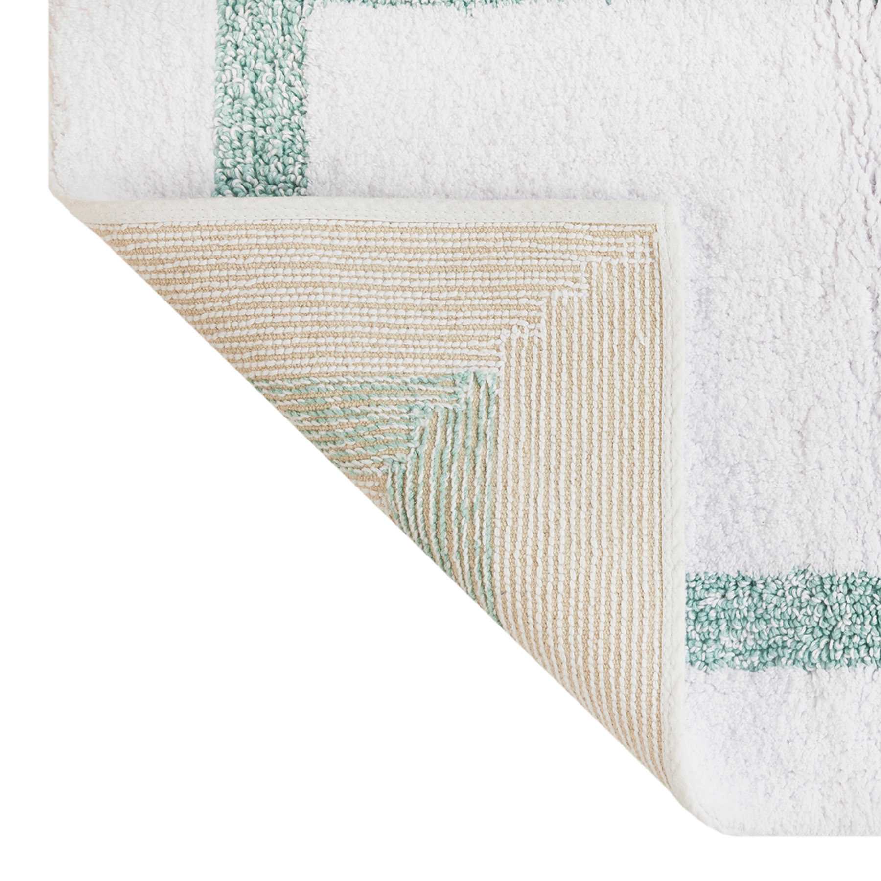 Providence Sea Green Racetrack Design Bath Rug, 20x30