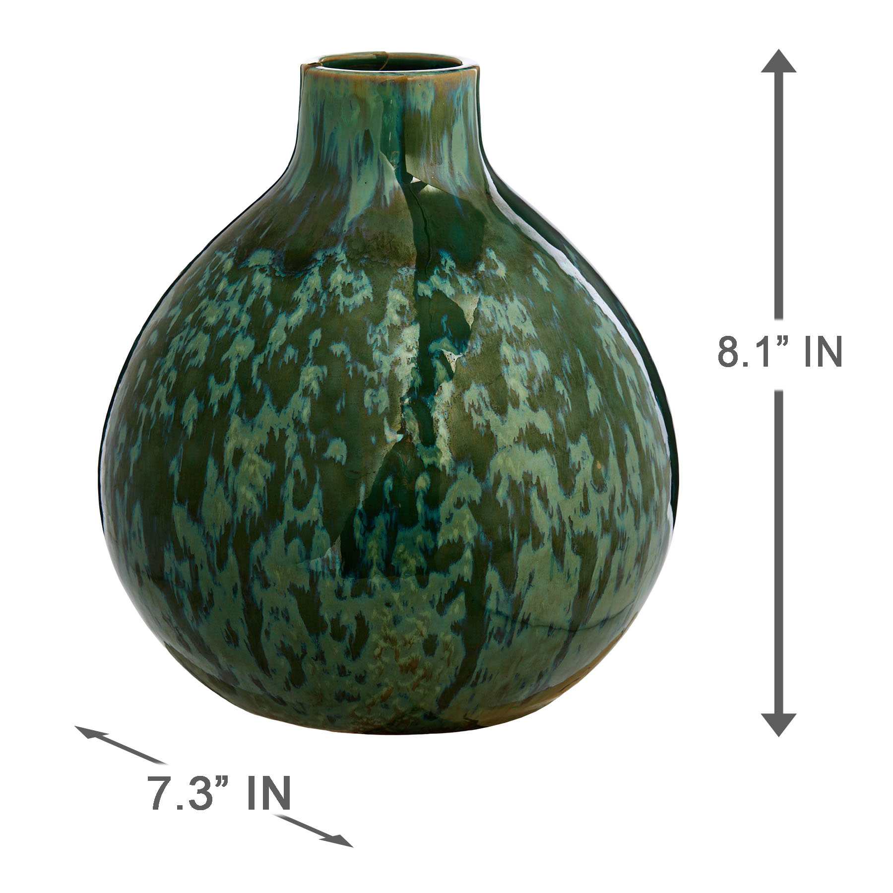 Tracey Boyd Green Ceramic Vase, 8"