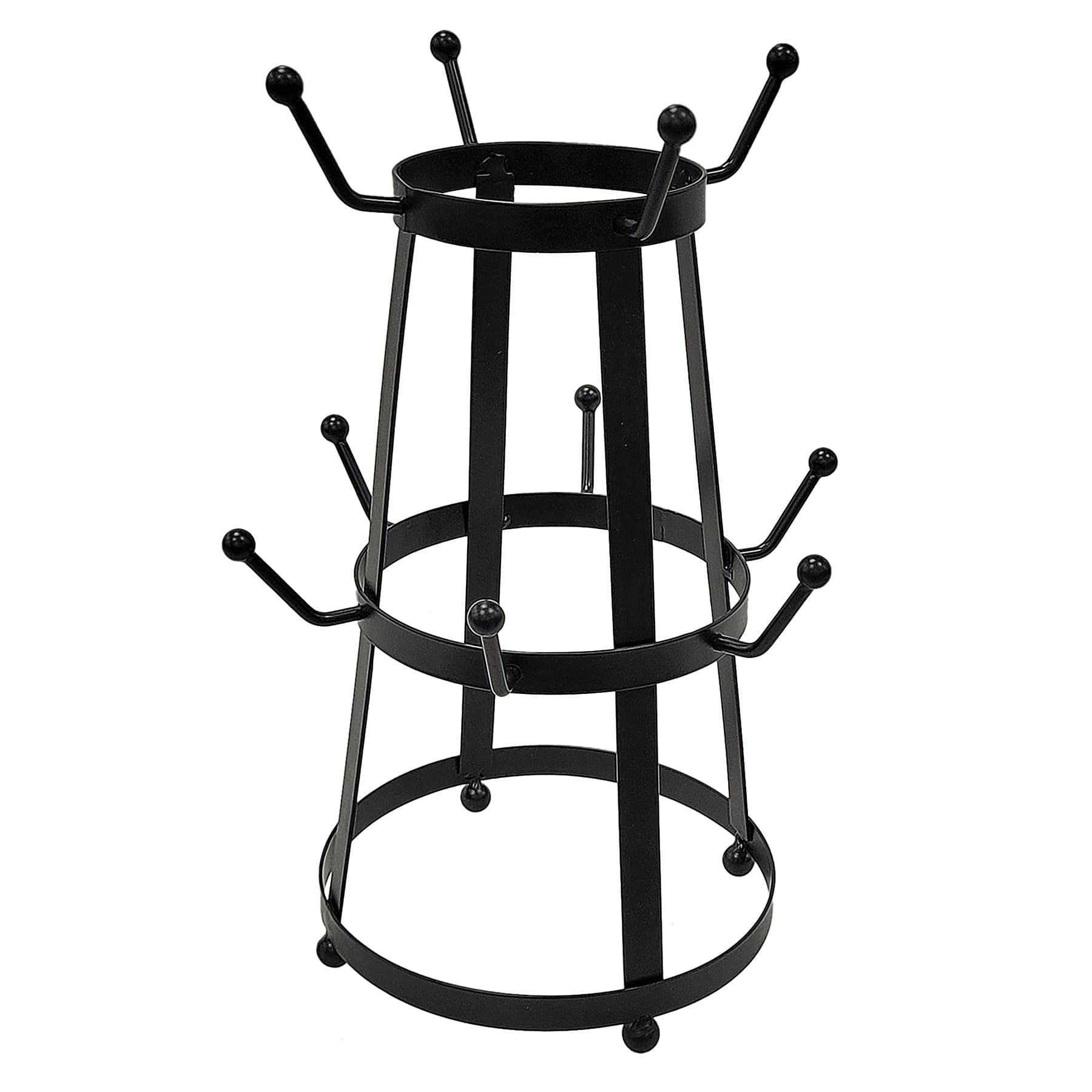 10-Mug Black Metal Mug Holder