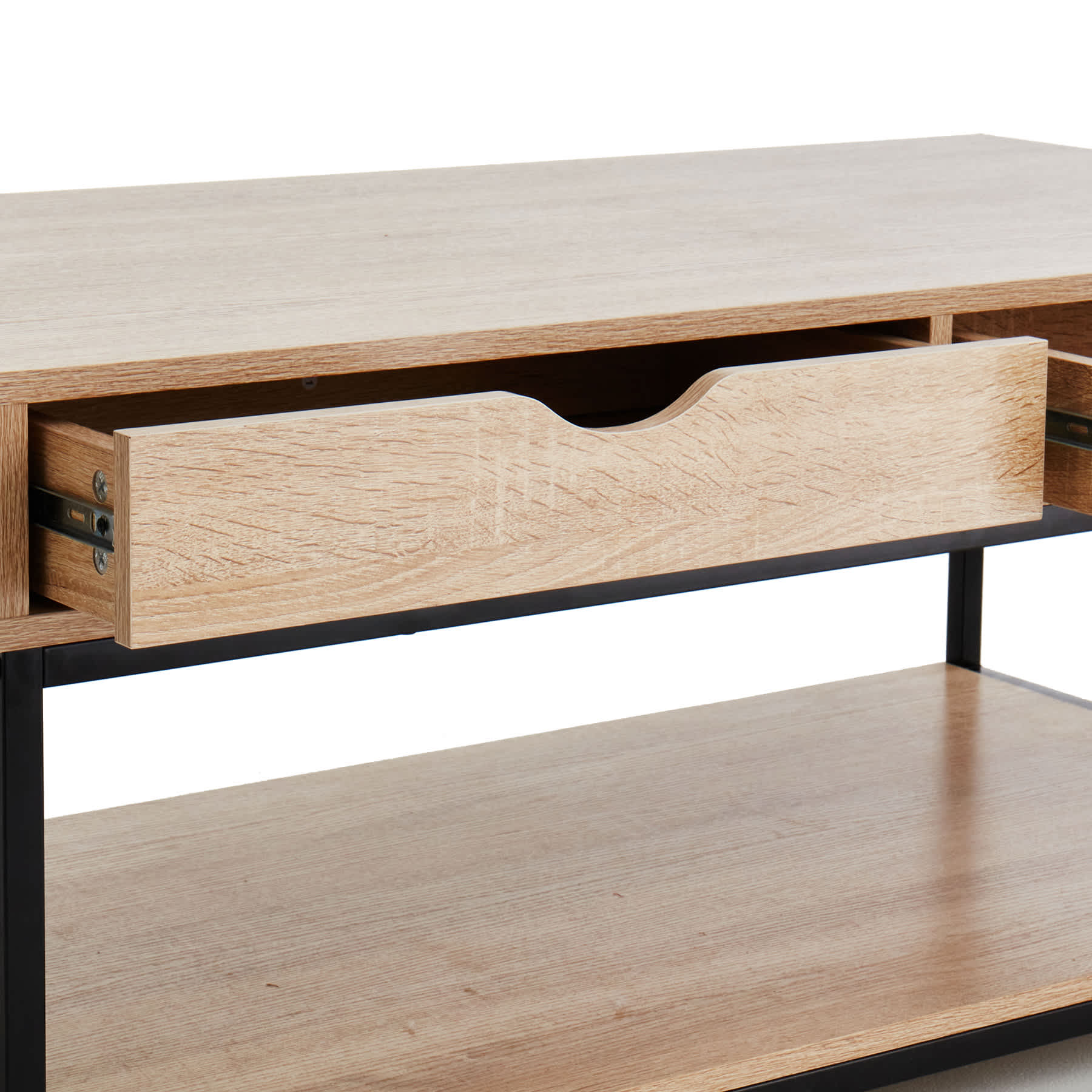 Honeybloom Burnaby Wood & Metal Coffee Table, Brown