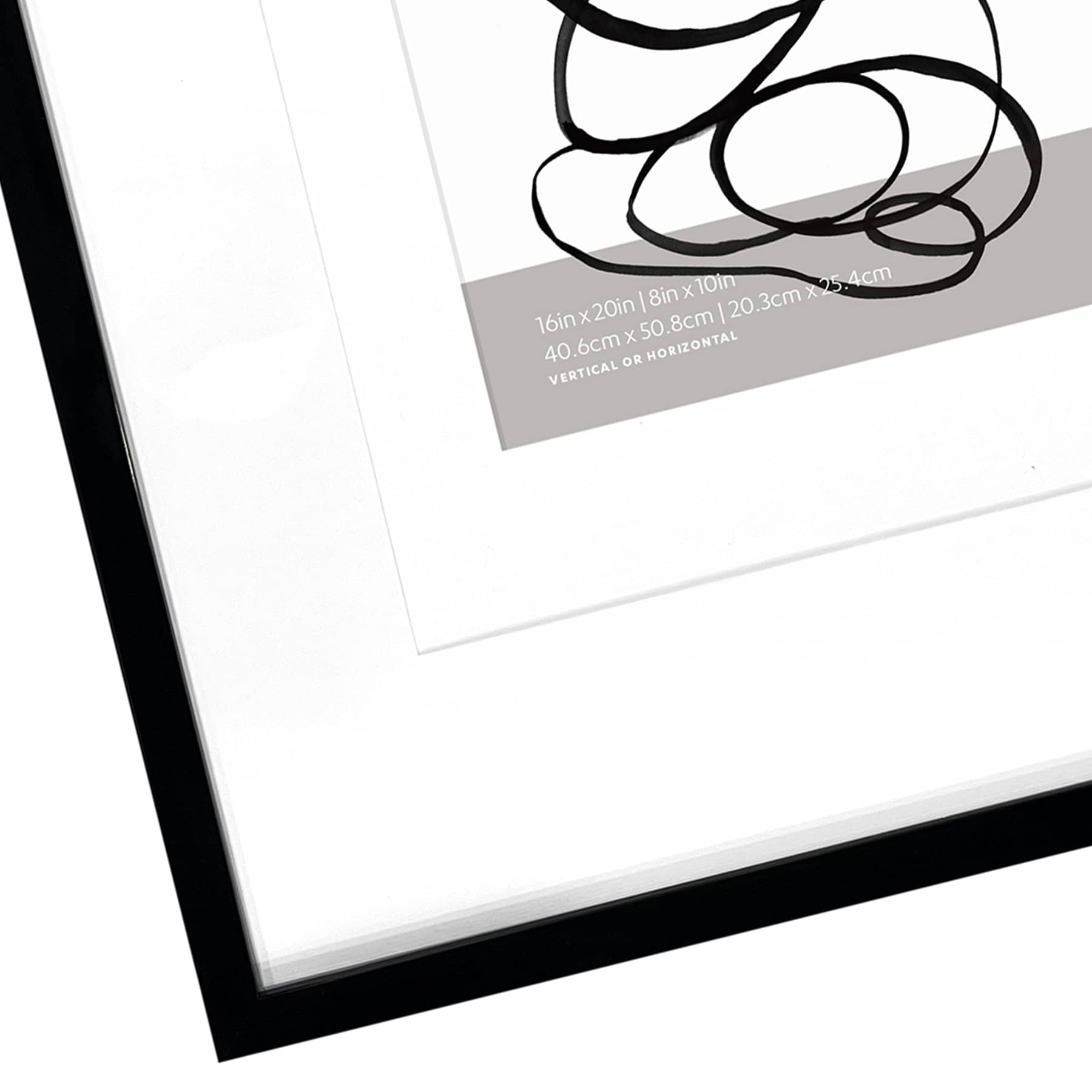 Black Double Mat Wall Frame, 16x20