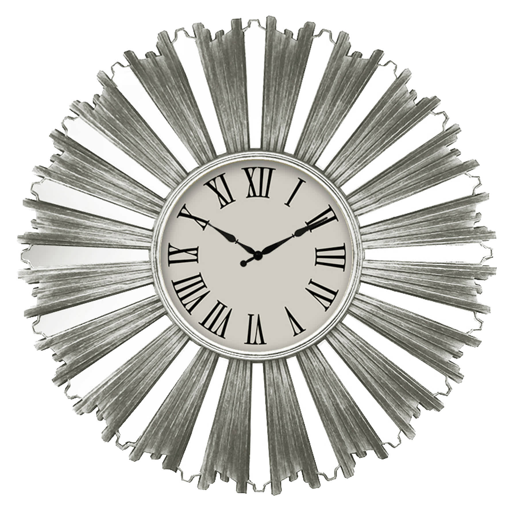 Silver Distressed Studio Round Wall Clock, 23"
