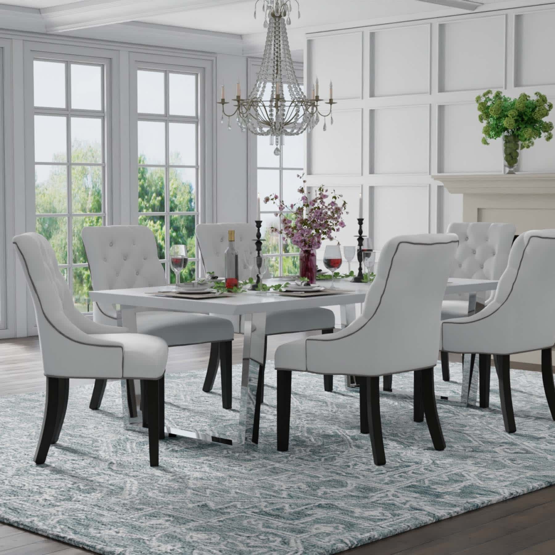 (A516) Providence Giverny Blue Traditional Floral Area Rug, 5x7