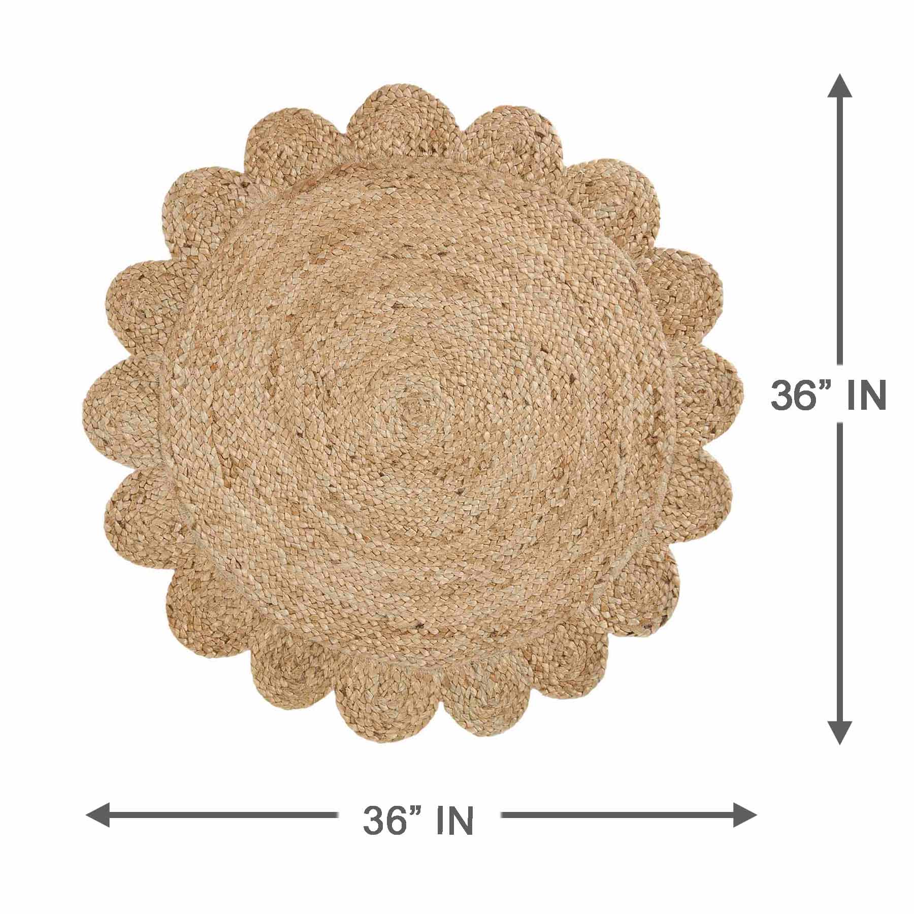Daisy Jute Round Accent Rug, 3'