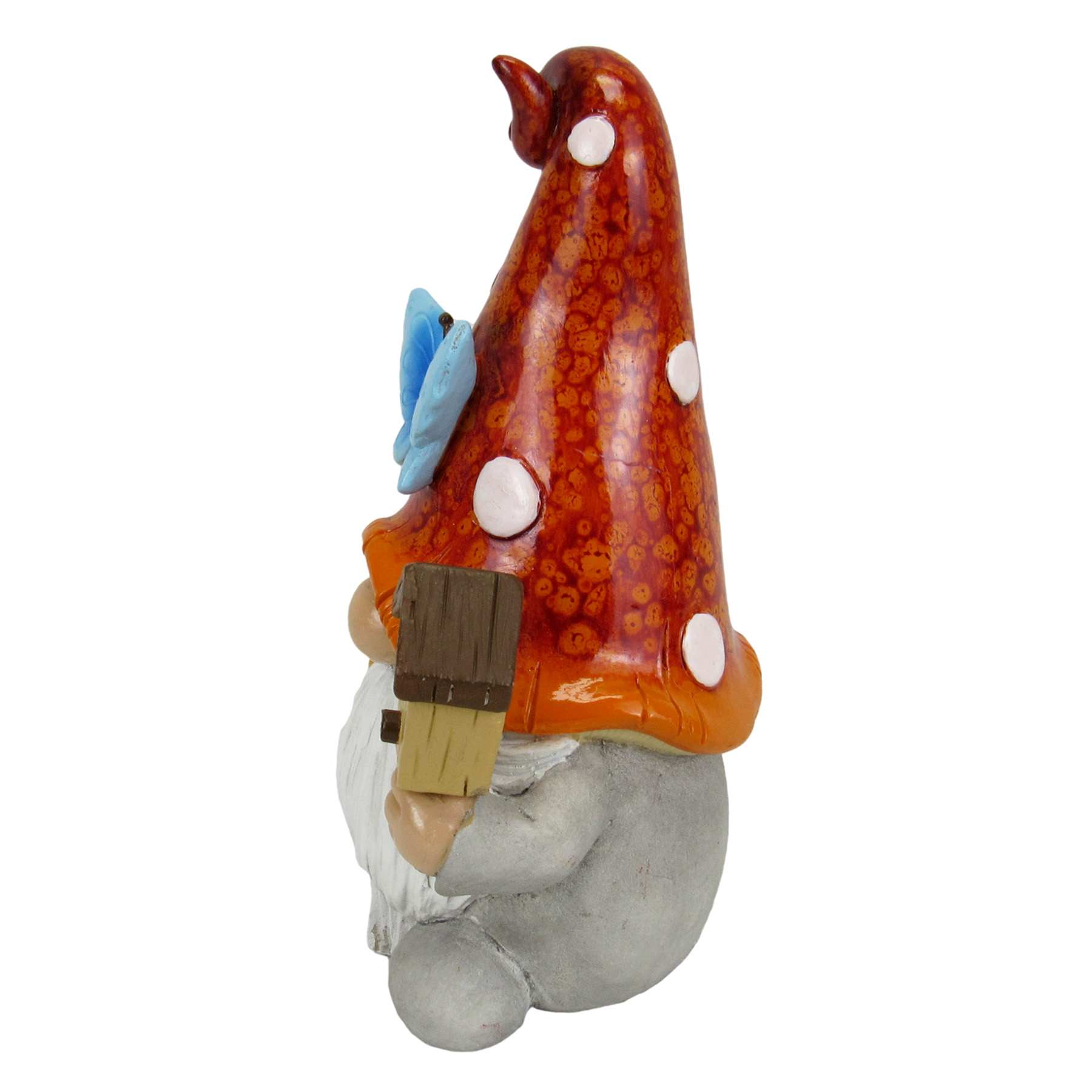 Red Mushroom Hat Gnome Outdoor Garden Statue, 6"