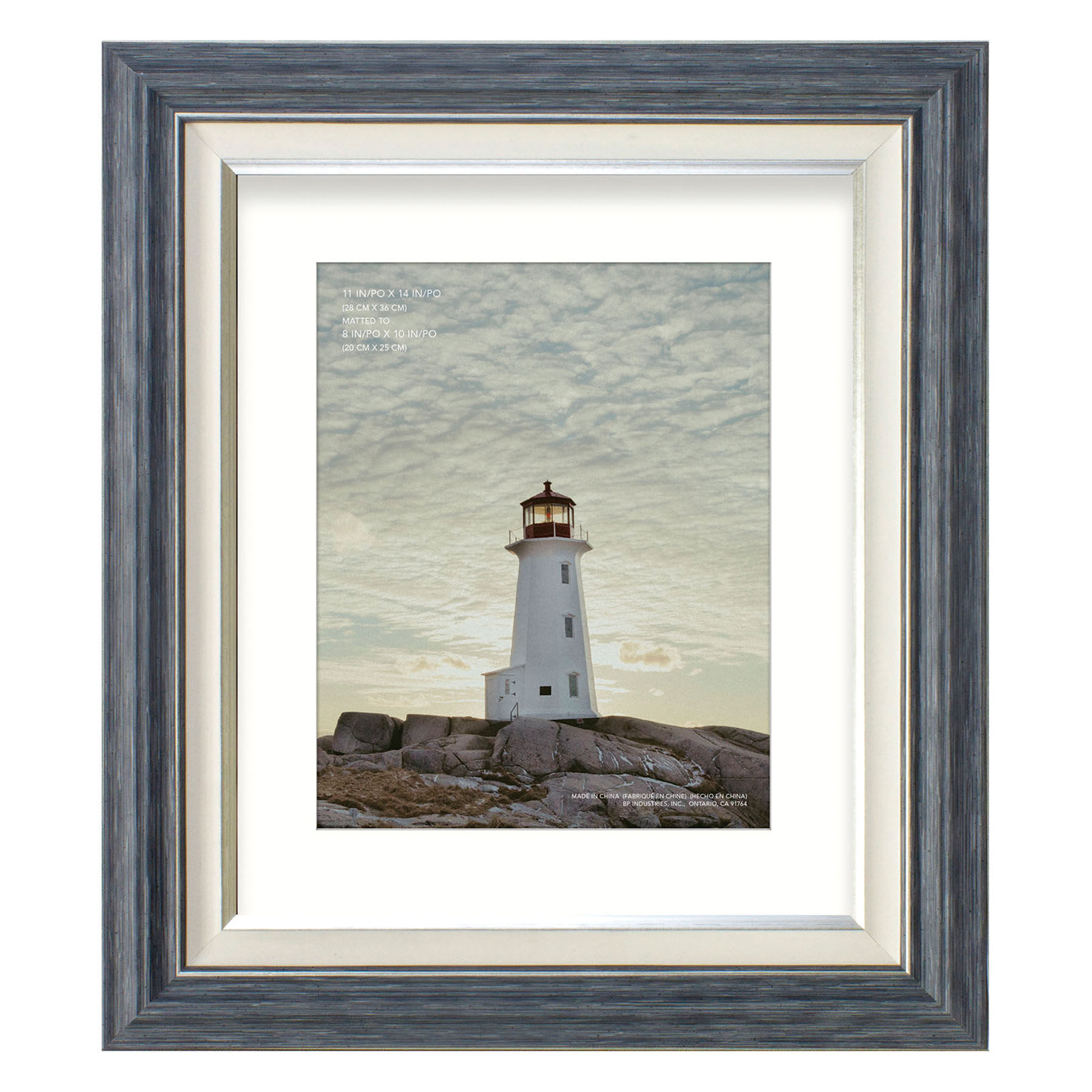 Miranda 11x14 Matted to 8x10 Wall Frame, Turquoise & Silver