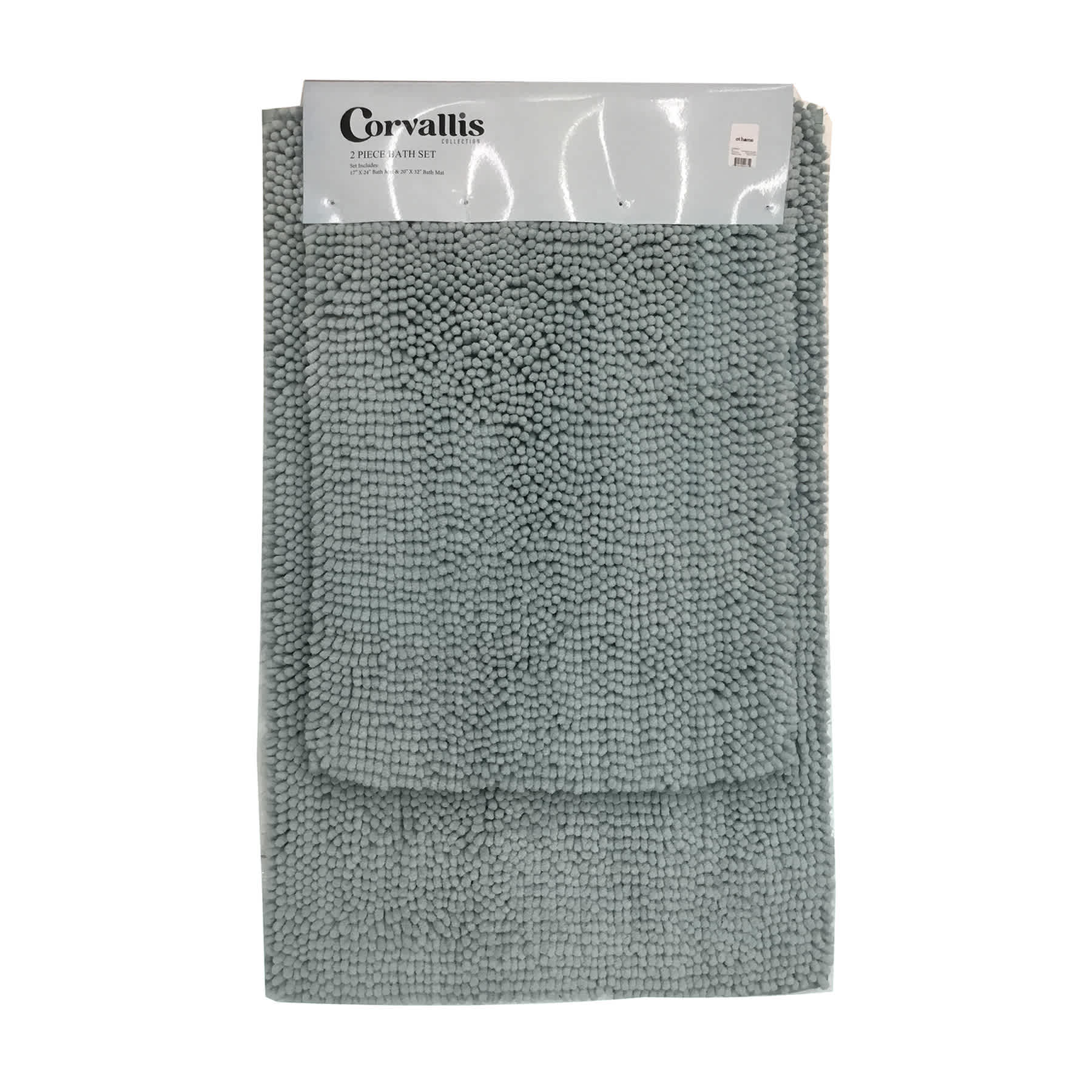 2-Piece Aqua Noodle Bath Rug Set, 17x24/20x32