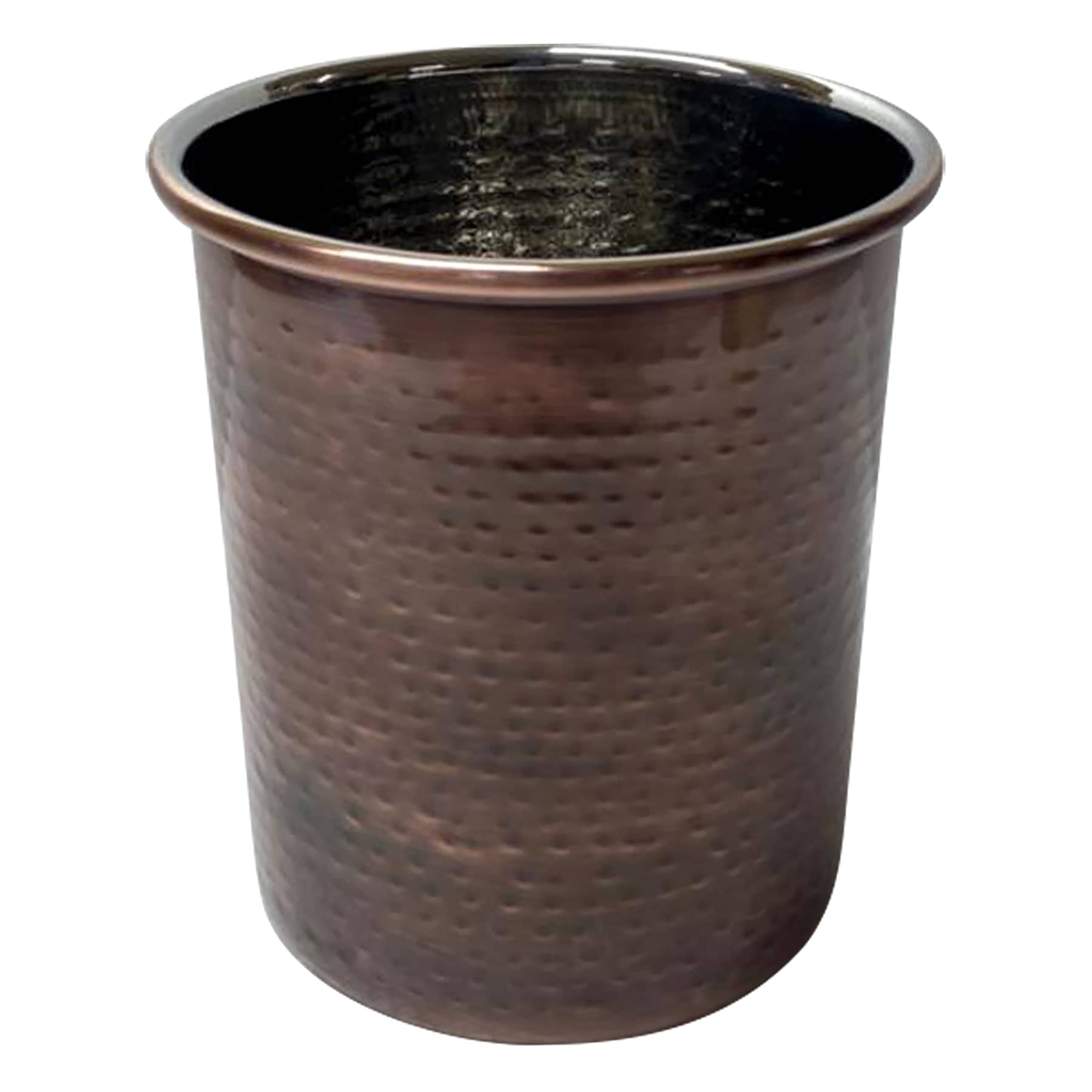 Hammered Utensil Crock, Antique Copper