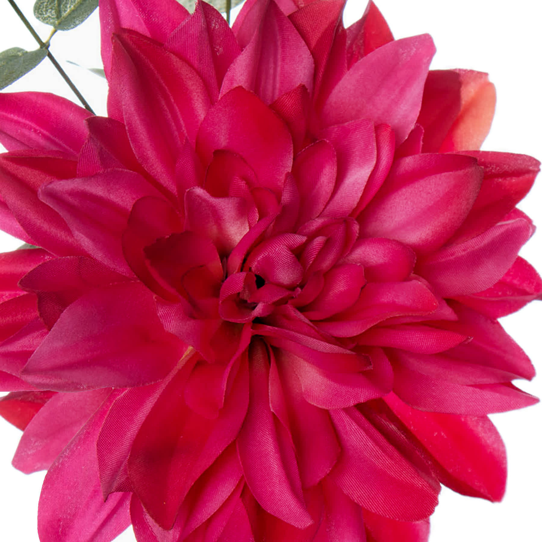 Pink Dahlia & Eucalyptus in Glass Vase, 10"