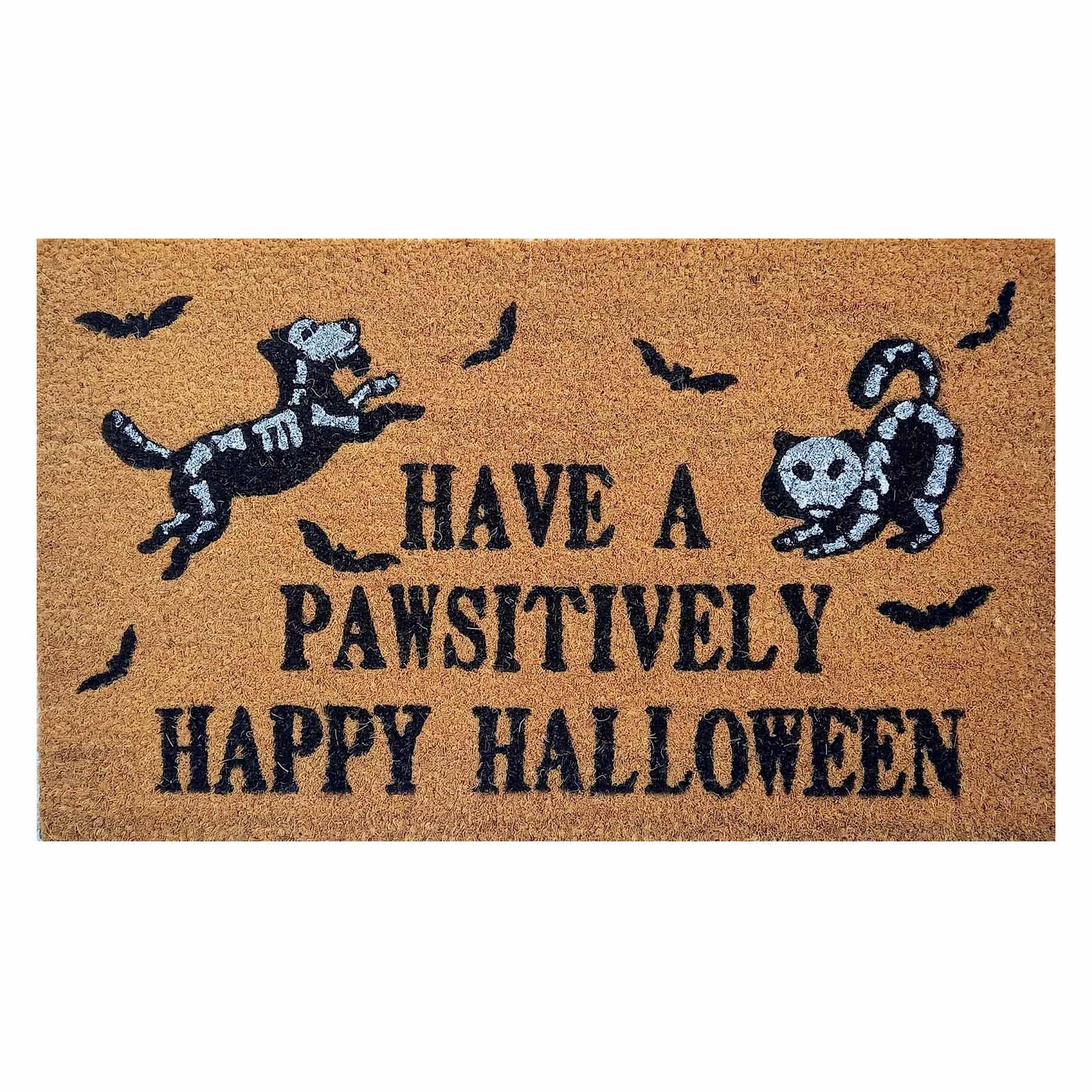 Have a Pawsitively Happy Halloween Doormat, 18x30