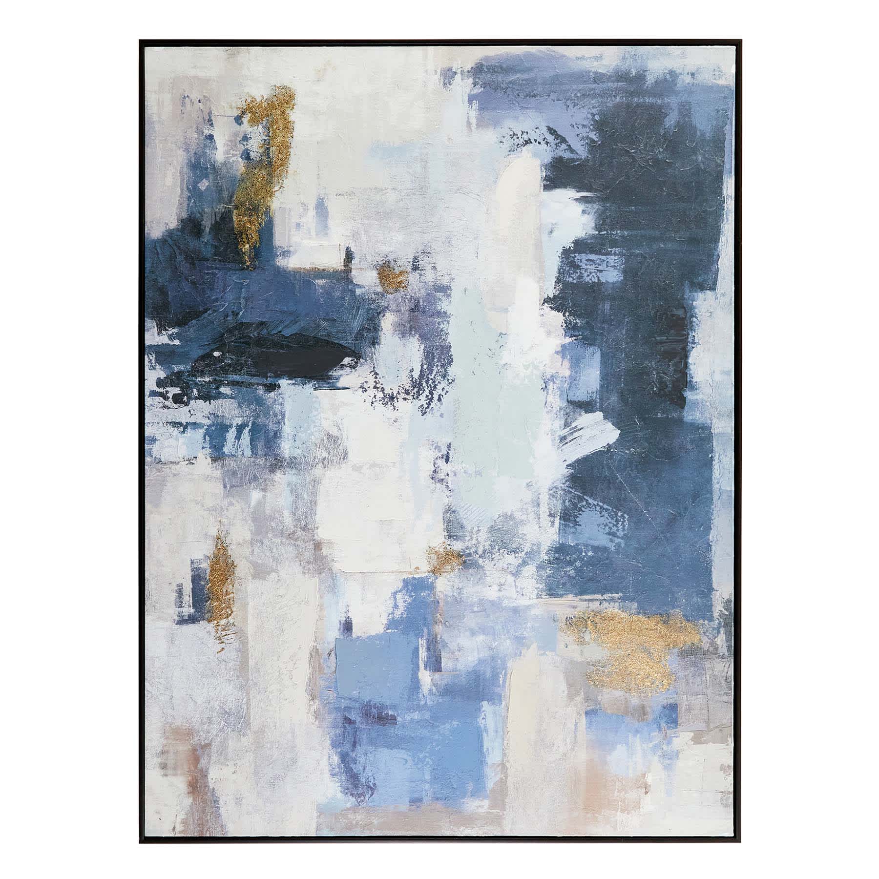 Blue & Gold Abstract Framed Wall Art, 45x60