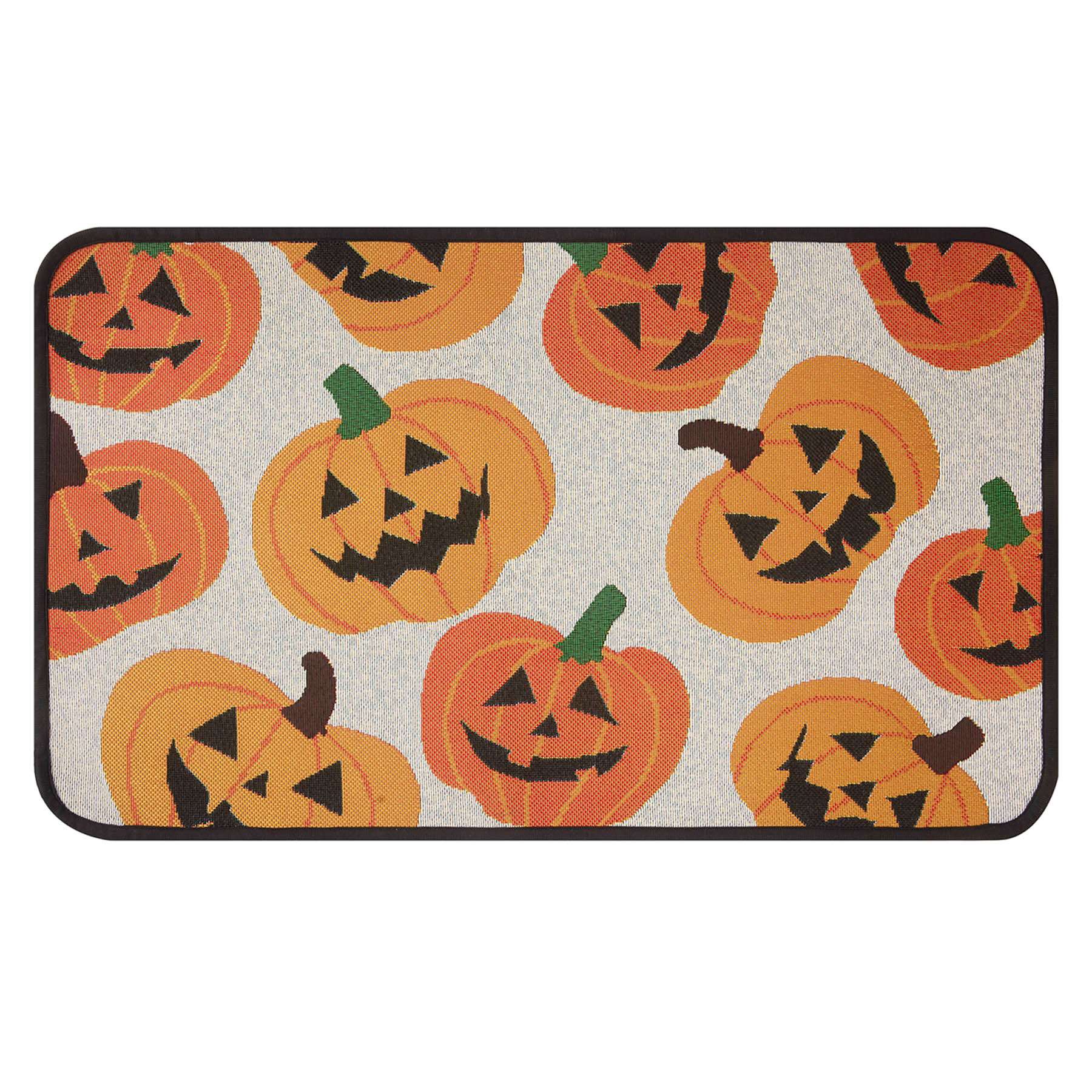 All Over Jack-o'-Lanterns Washable Kitchen Rug, 18x30
