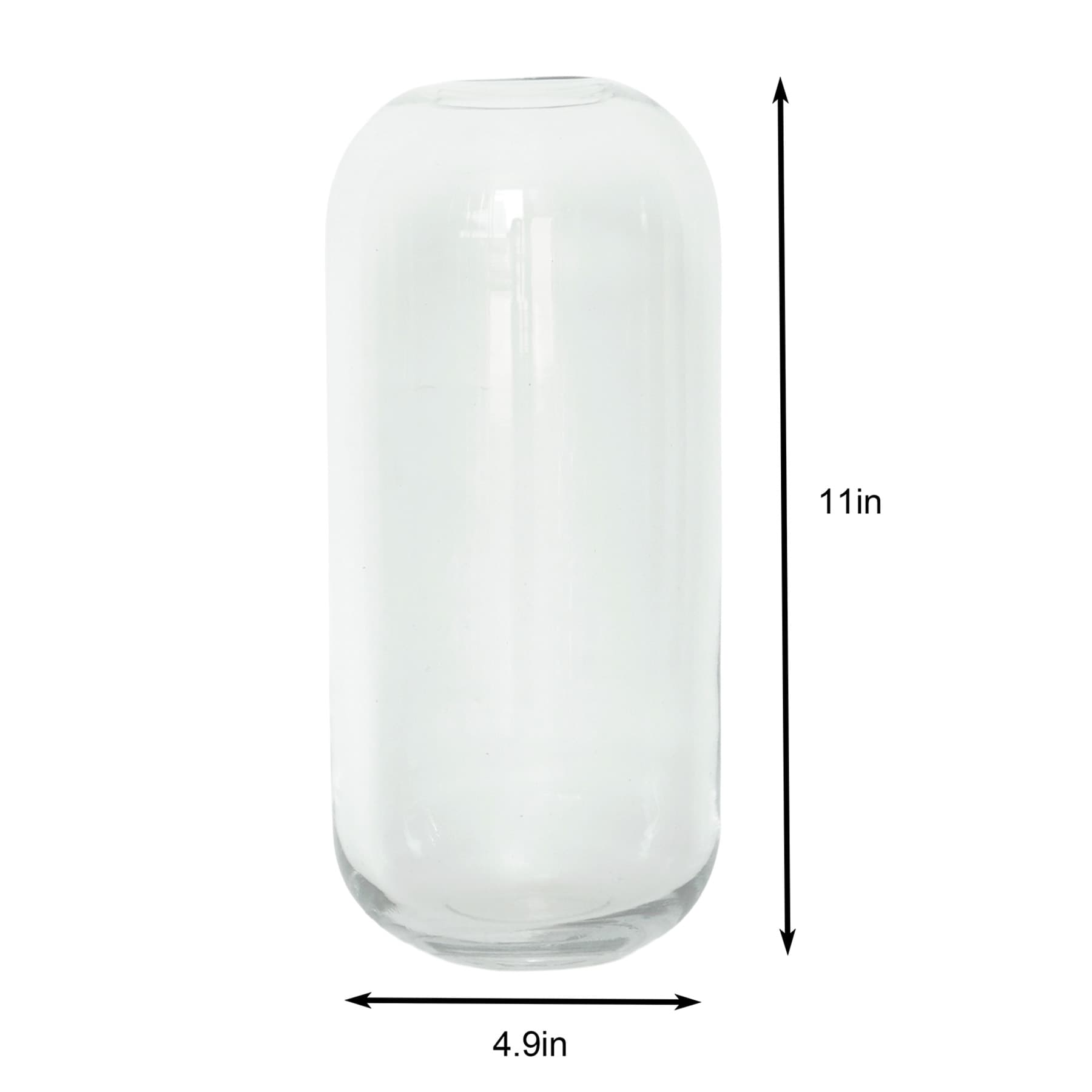 11In Rounded Clear Glass Vase