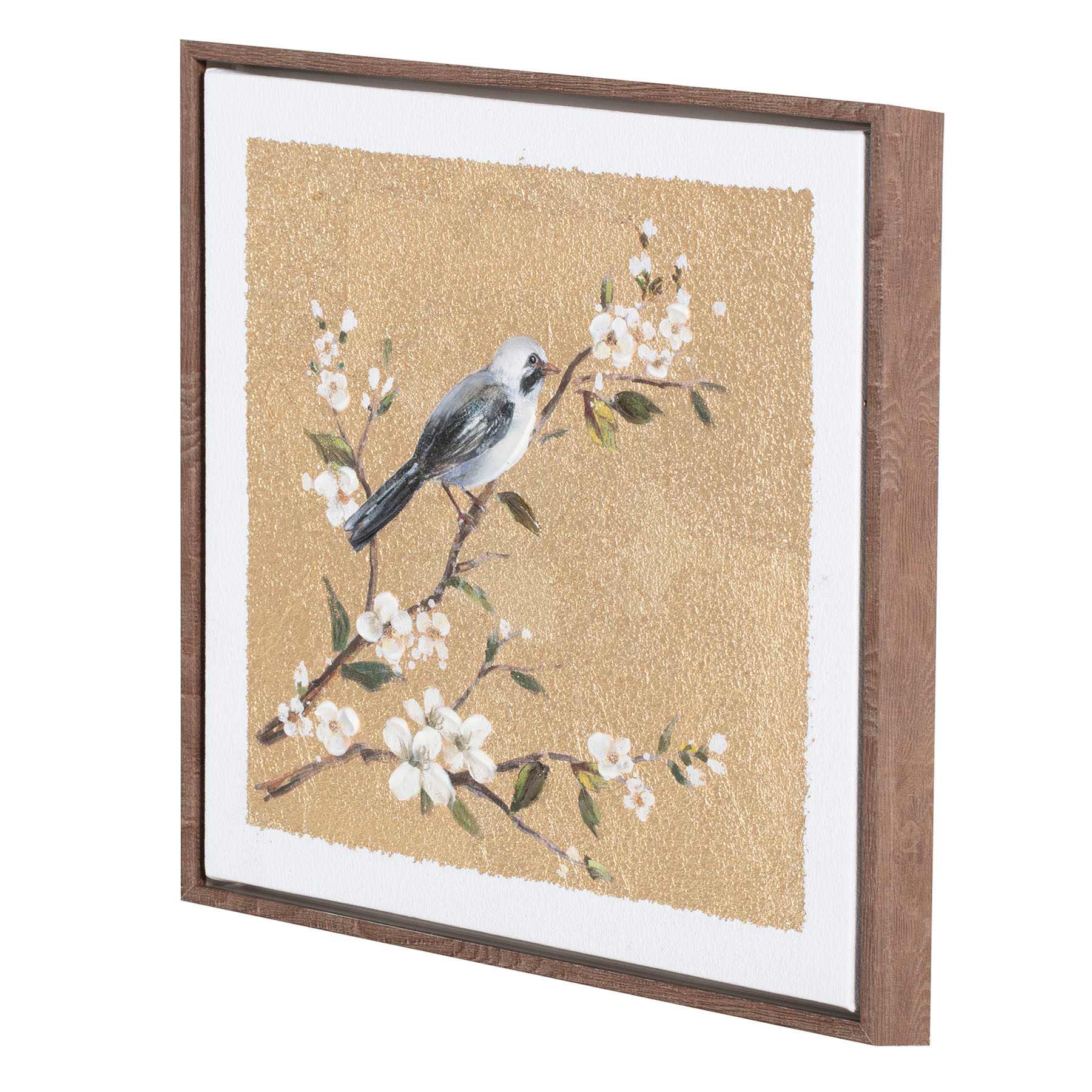 Providence Framed Gold Bird Canvas Wall Art, 12"