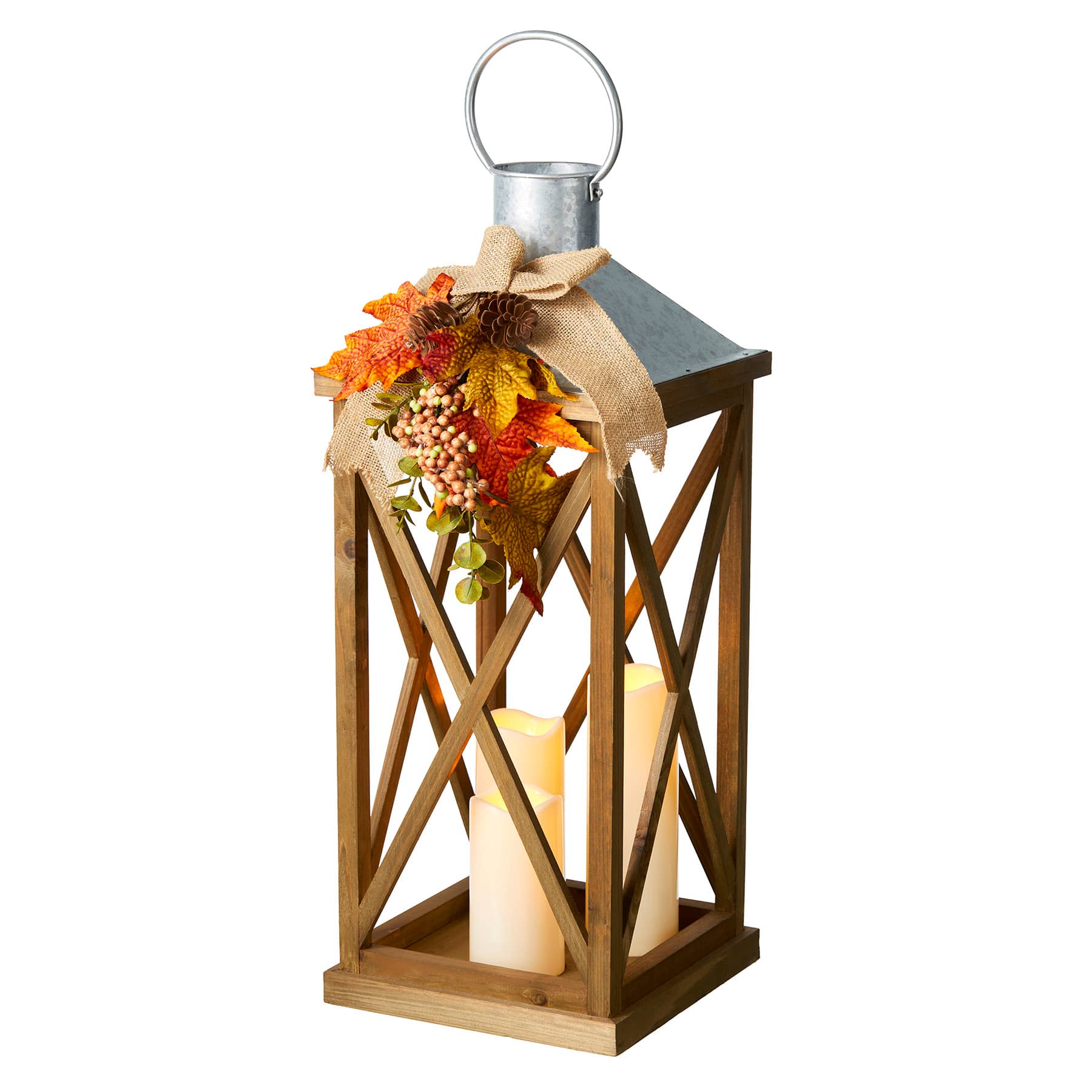 Homespun Harvest LED Fall Lantern, 26"