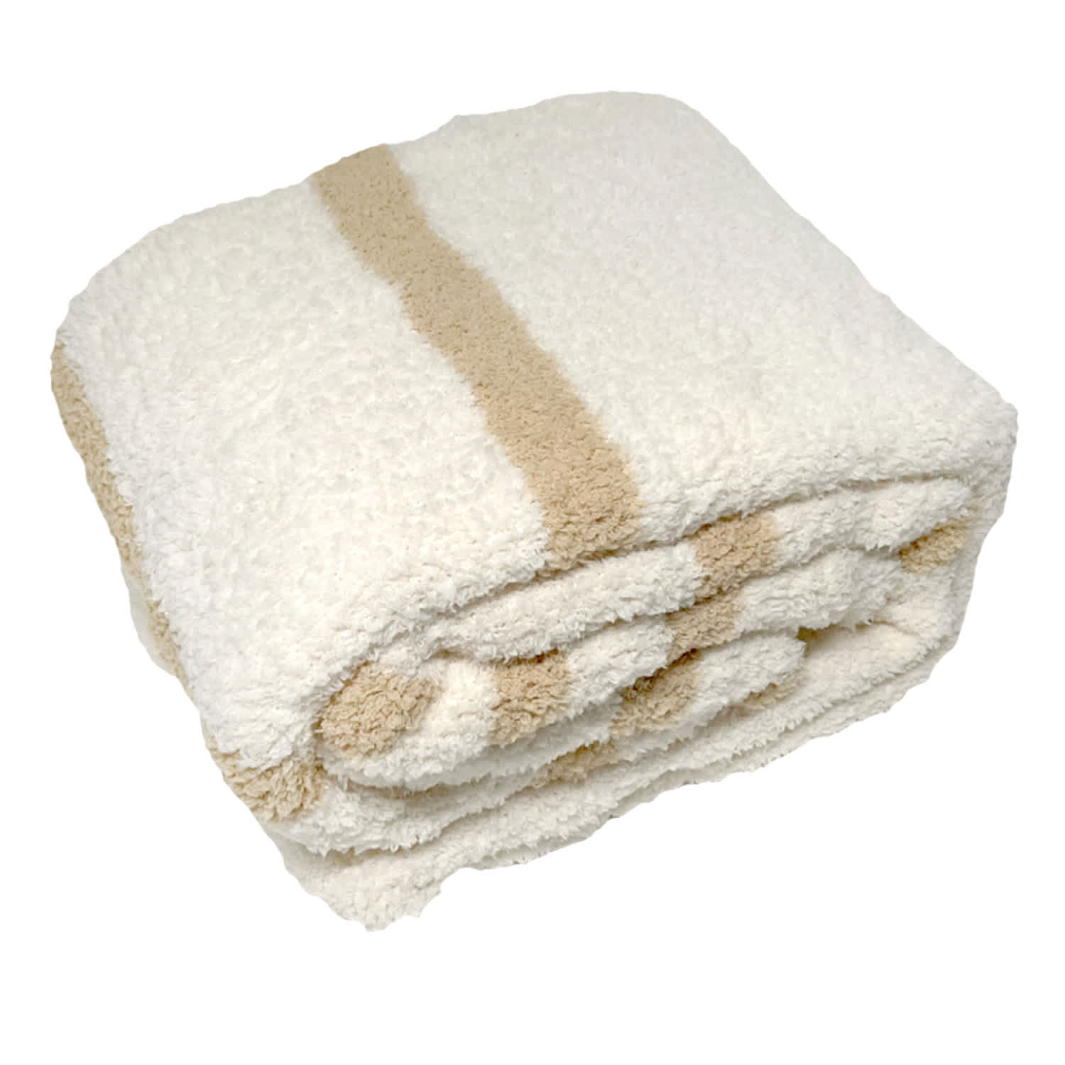 Honeybloom Natural Stripe Cozy Knit Bed Blanket, Twin/Twin XL