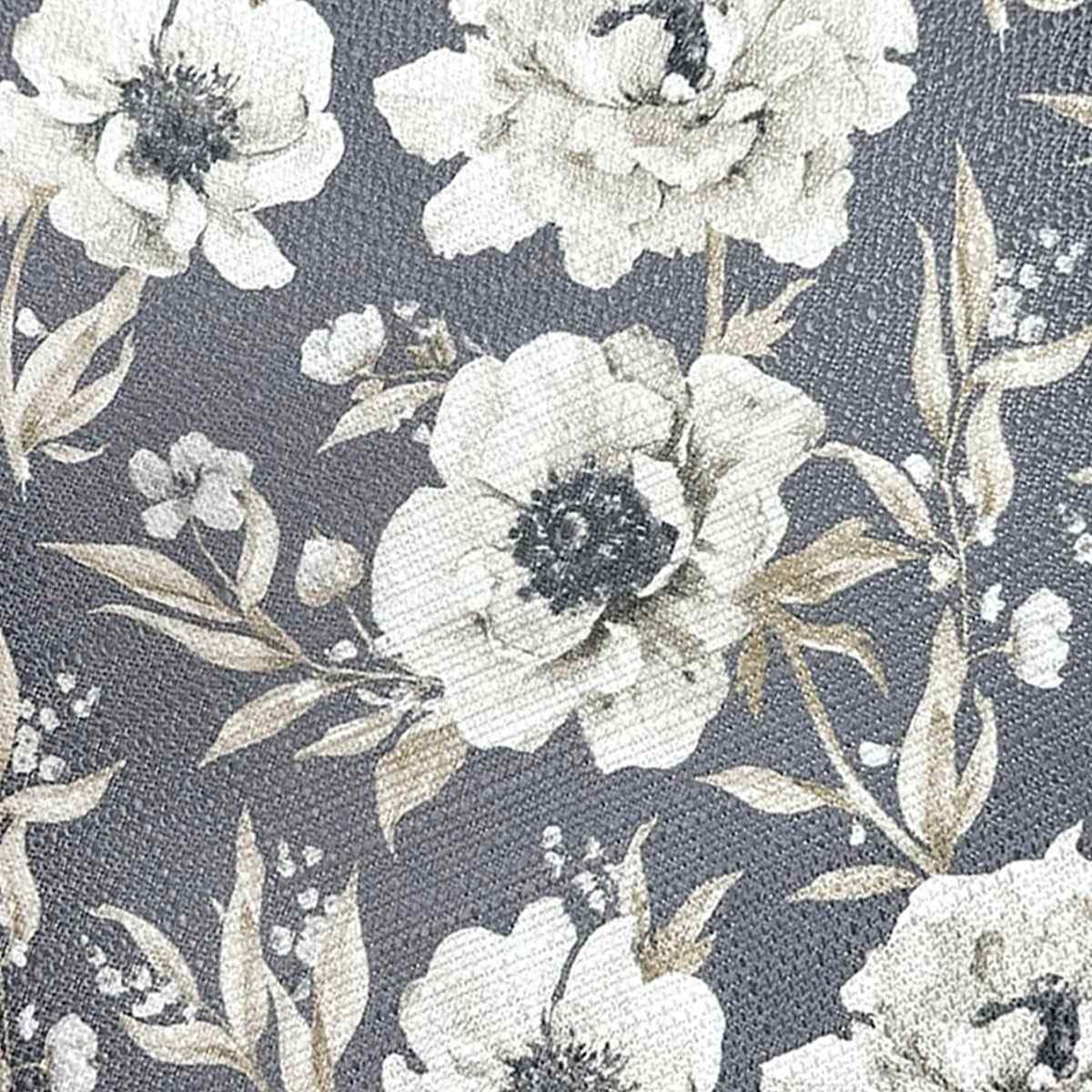 Charcoal Peony Printed Throw Pillow, 18"
