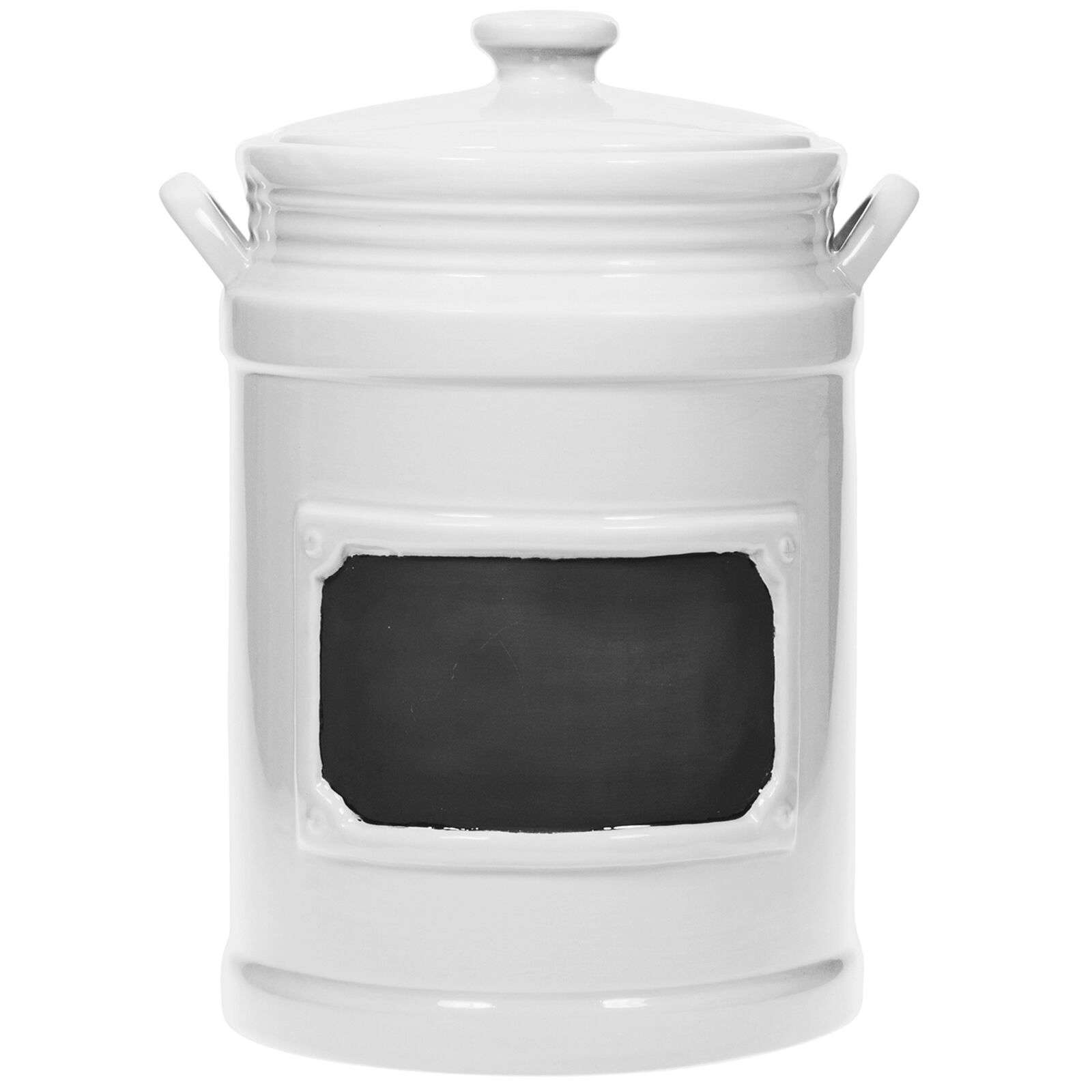 White Chalkboard Canister with Lid, Medium