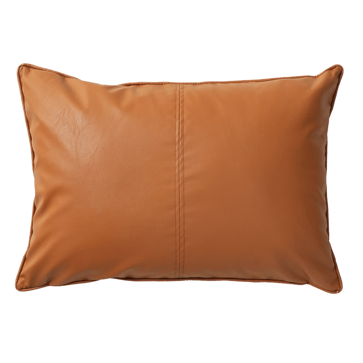 Brown Faux Leather Throw Pillow, 14x20