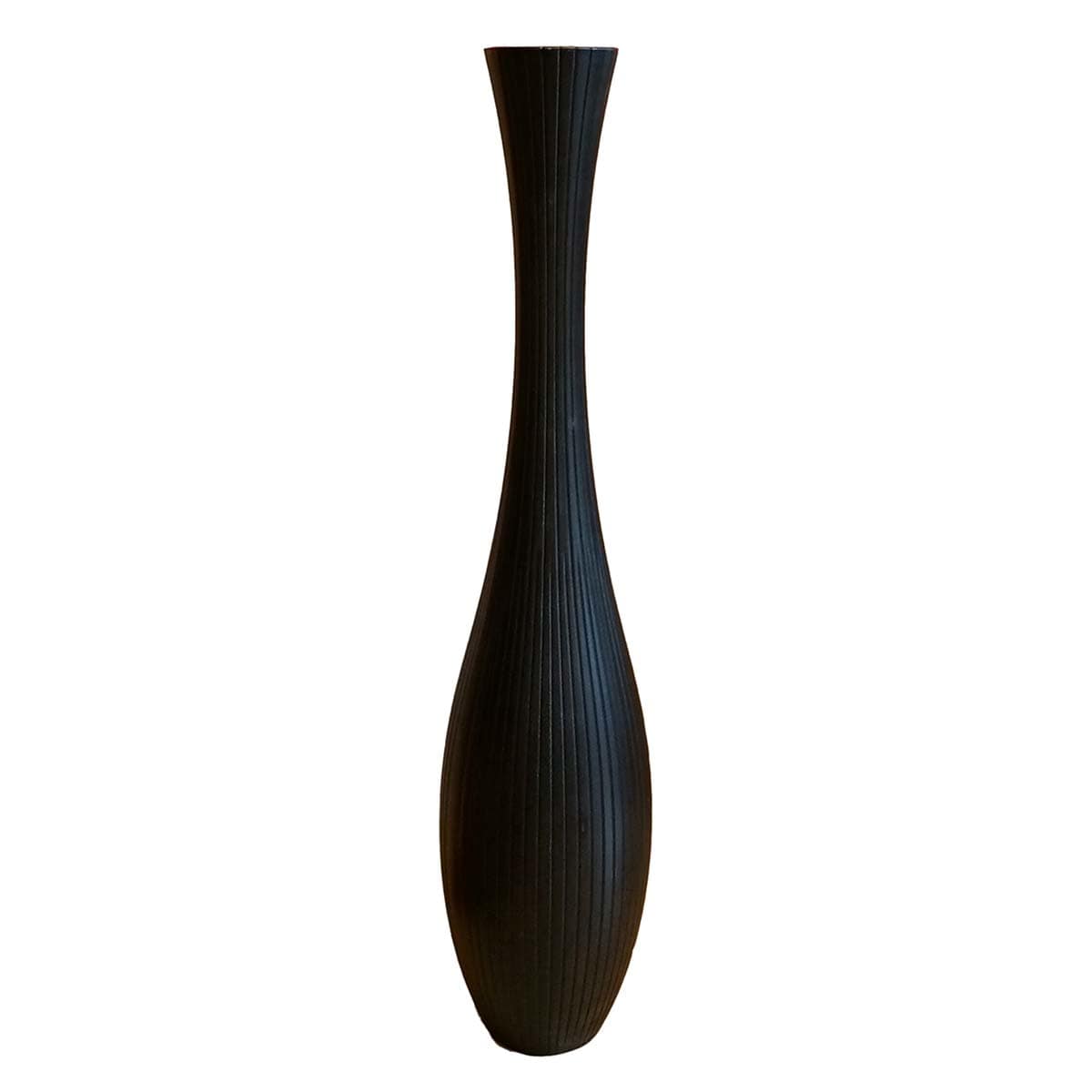 Carved Black Hourglass Oversized Vase, 36"